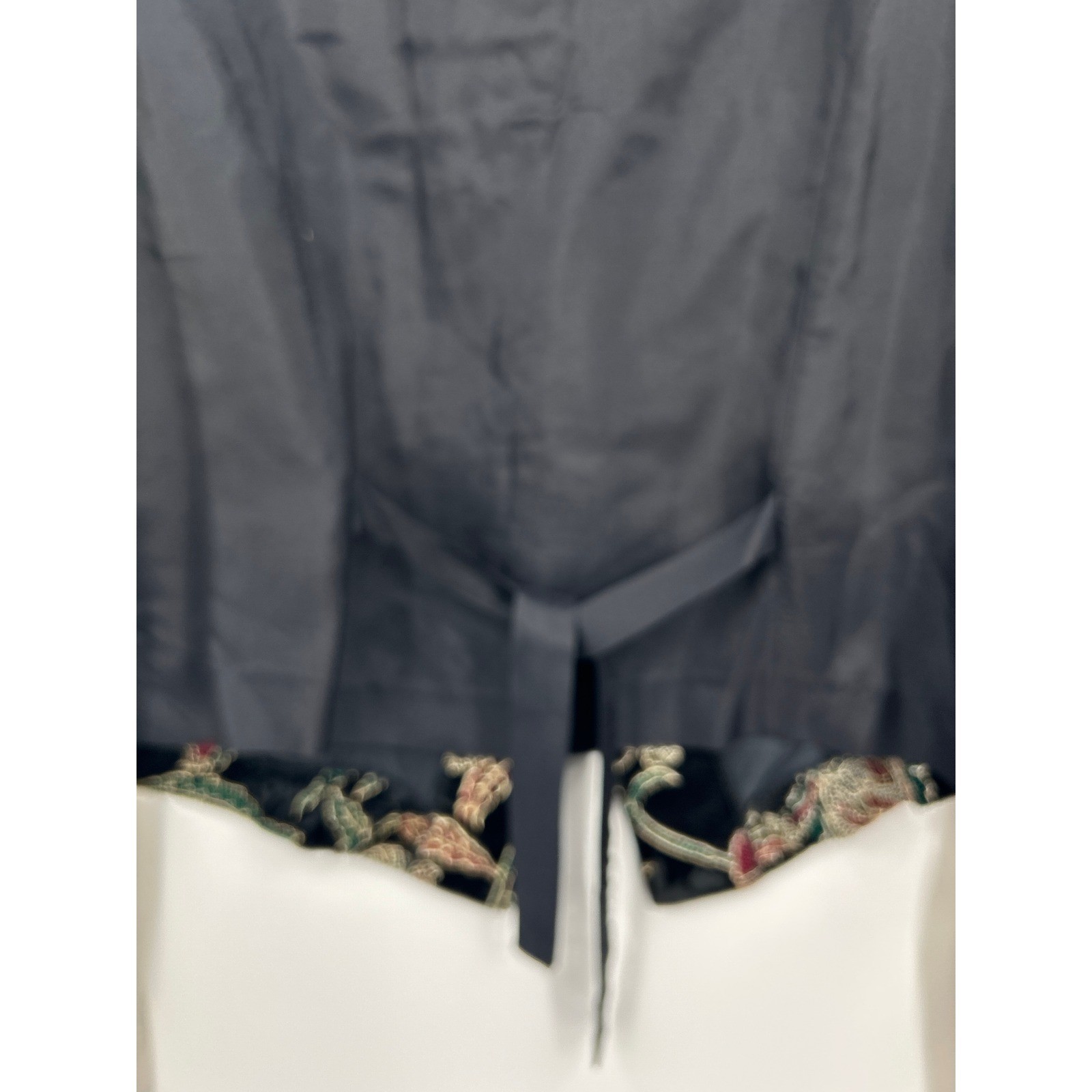 Carol Reed Collections Vintage Velvet Floral Beaded Jacket Gold Satin Sleeve 16