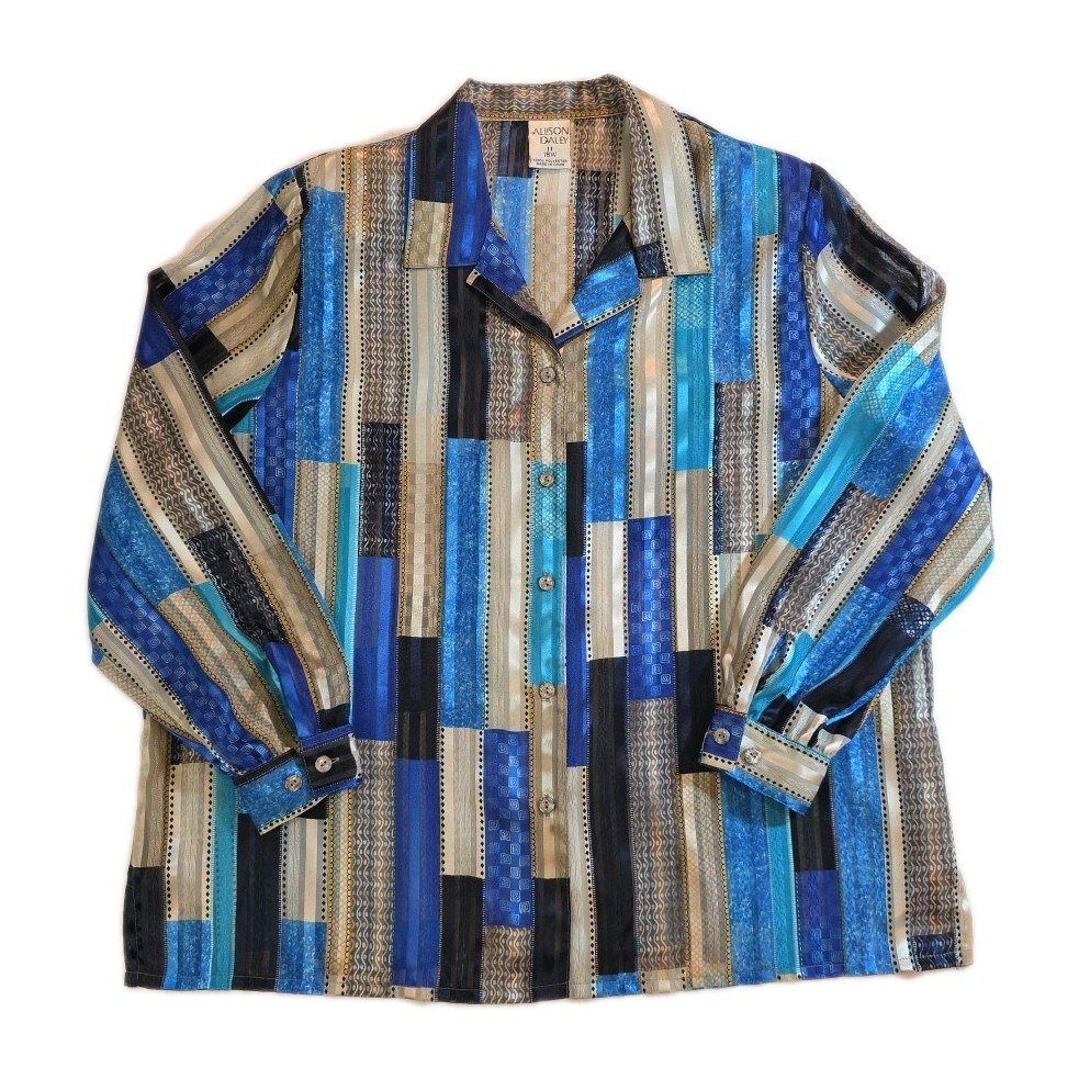 Vintage Blue Multicolor Allison Daley II Blouse – Size 18