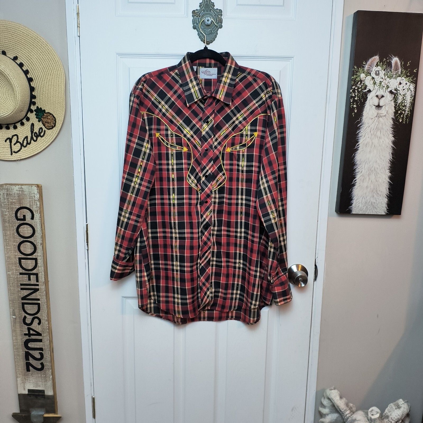 Vintage Kenny Rogers Western Collection by Karman Red Black Tan w/ Gold Trim 17