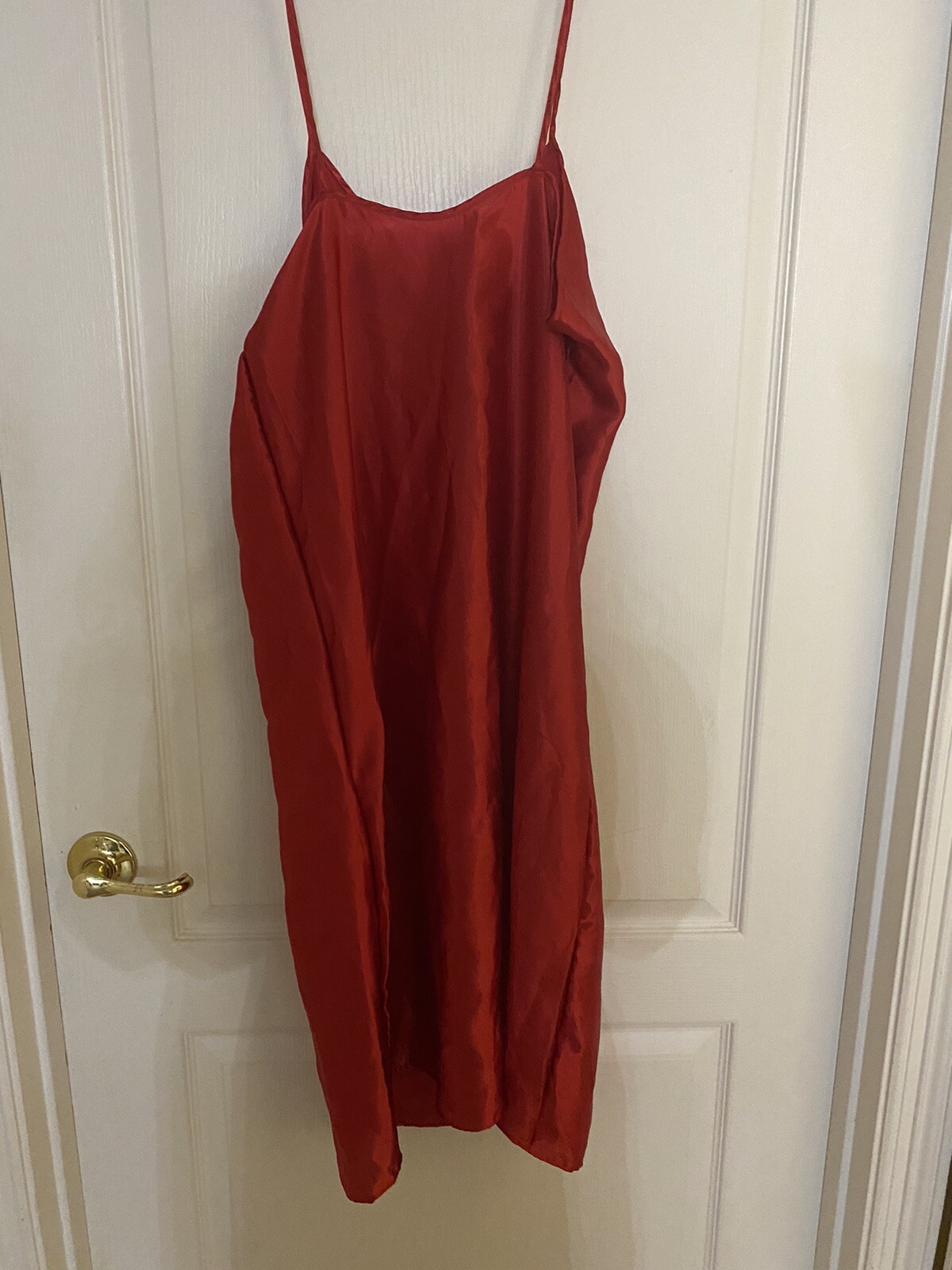 Vintage Montgomery Ward Red Slip Lingerie Nightgown Size medium 12-14, NOS