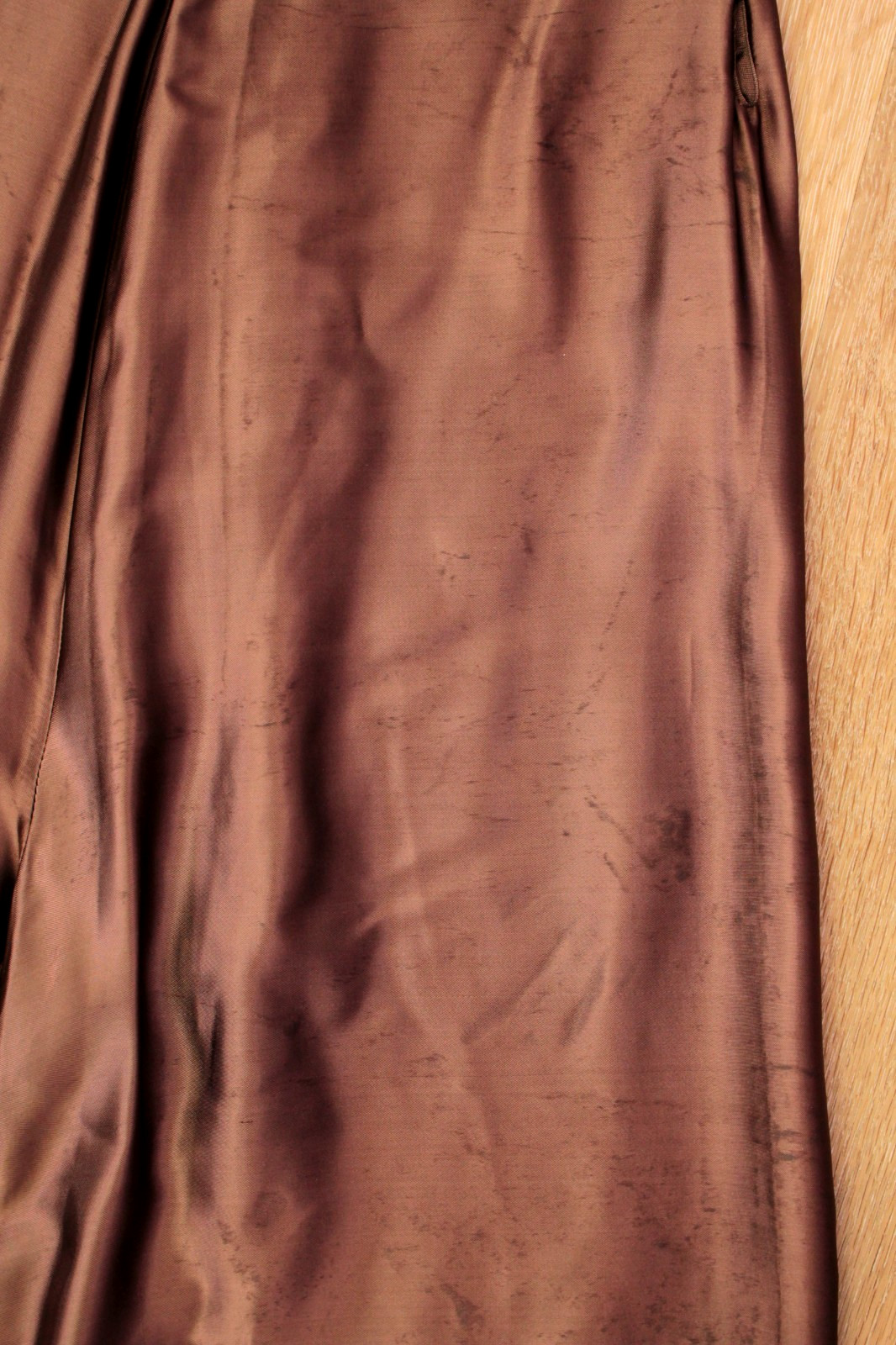 VTG Women&rsquo;s 40s Brown / Bronze Satin Side Button Wide Leg Pajama Pants S/M 1940s