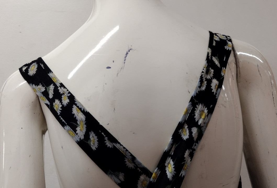 Escada Sport 1990s Daisies Sheer Sundress Grunge Cross Backless ITALY 36 Medium