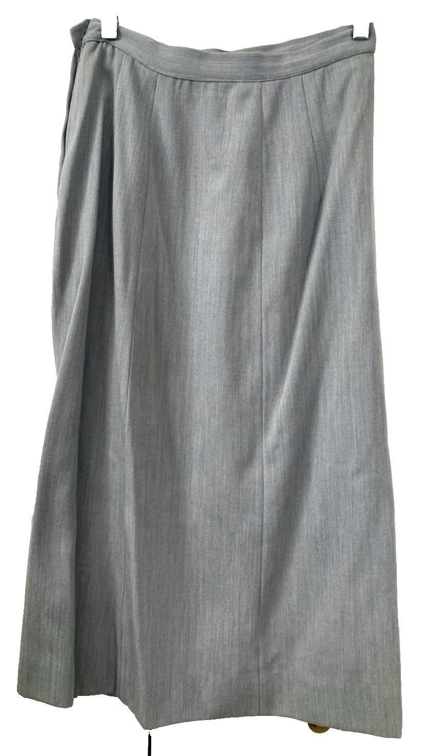 1940s Vtg Swansdown Gray Wool 2 Pc Suit Button Jacket & Skirt Nipped Waist OOAK