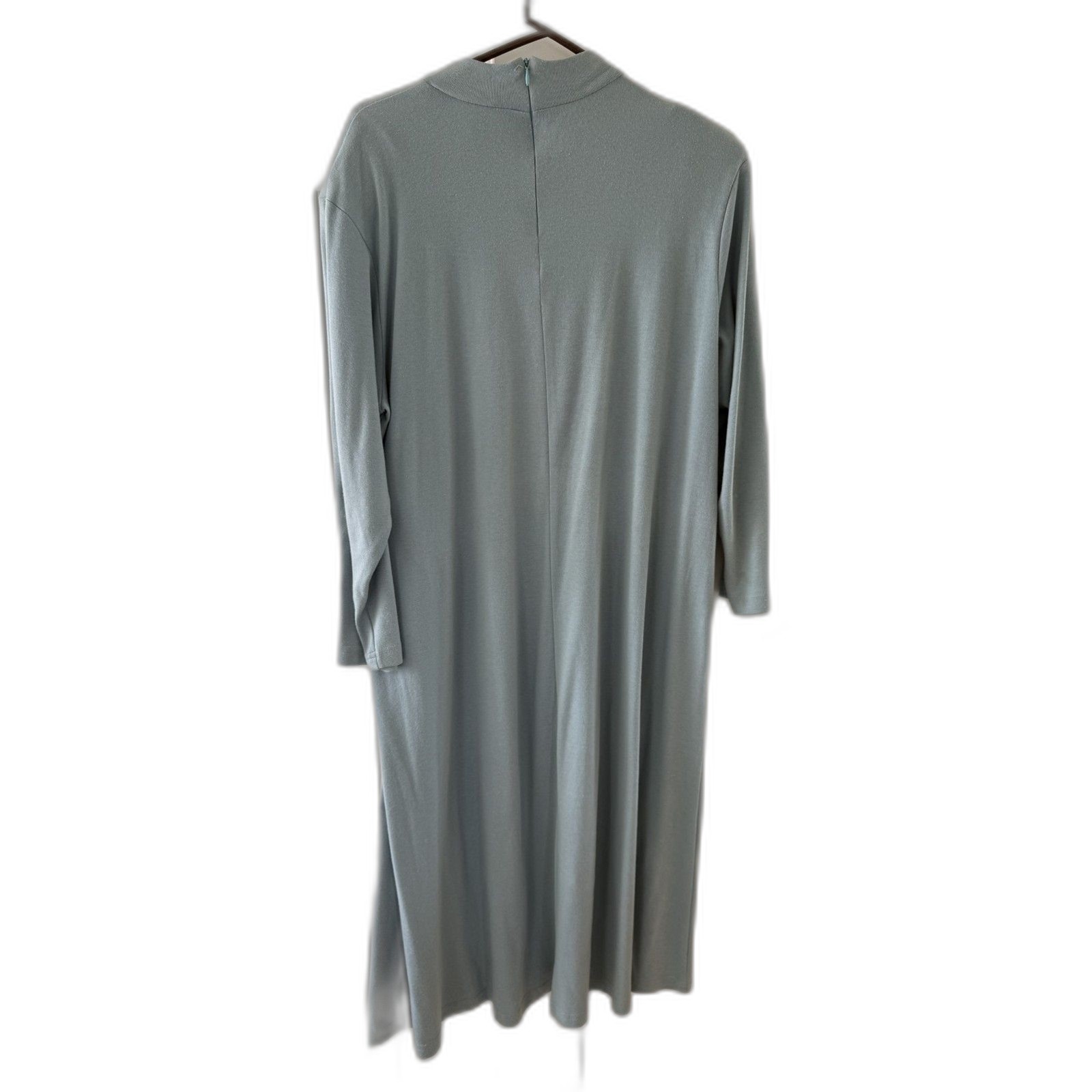 Silhouettes Light Blue Long Sleeve Mock Neck Dress Size XL Made in USA