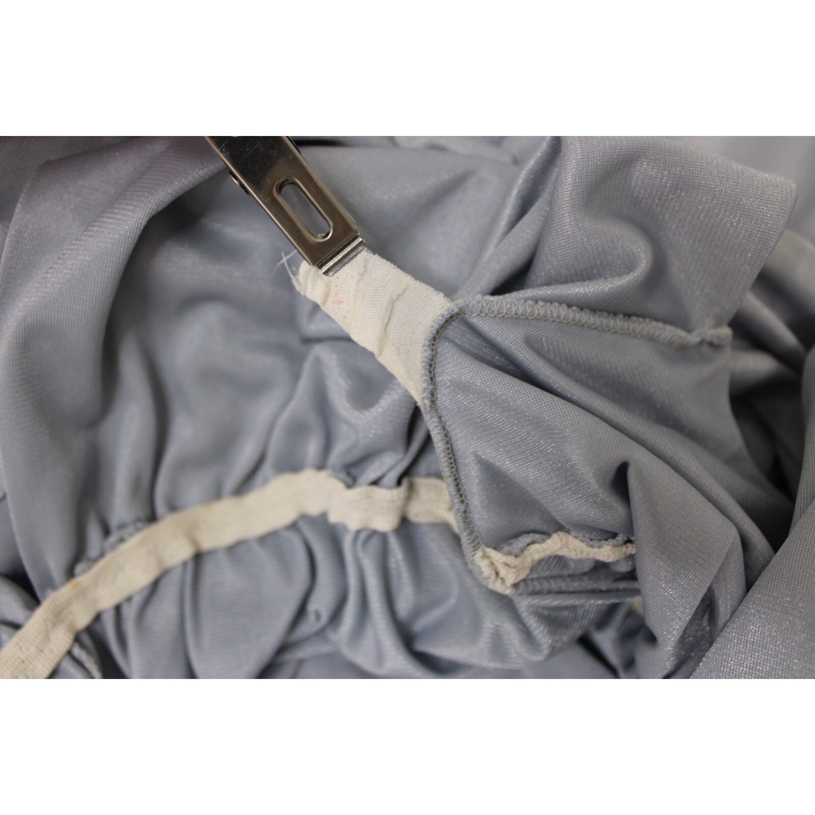 Nightgown Size S Vintage 70’s Silver Gray Satin Silky Long Full Flowy Women&rsquo;s