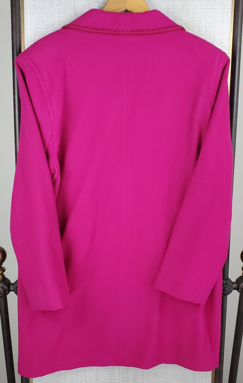 VTG EDDIE BAUER USA Size Large 100% Wool Womens Pink Shawl Barn Chore Coat