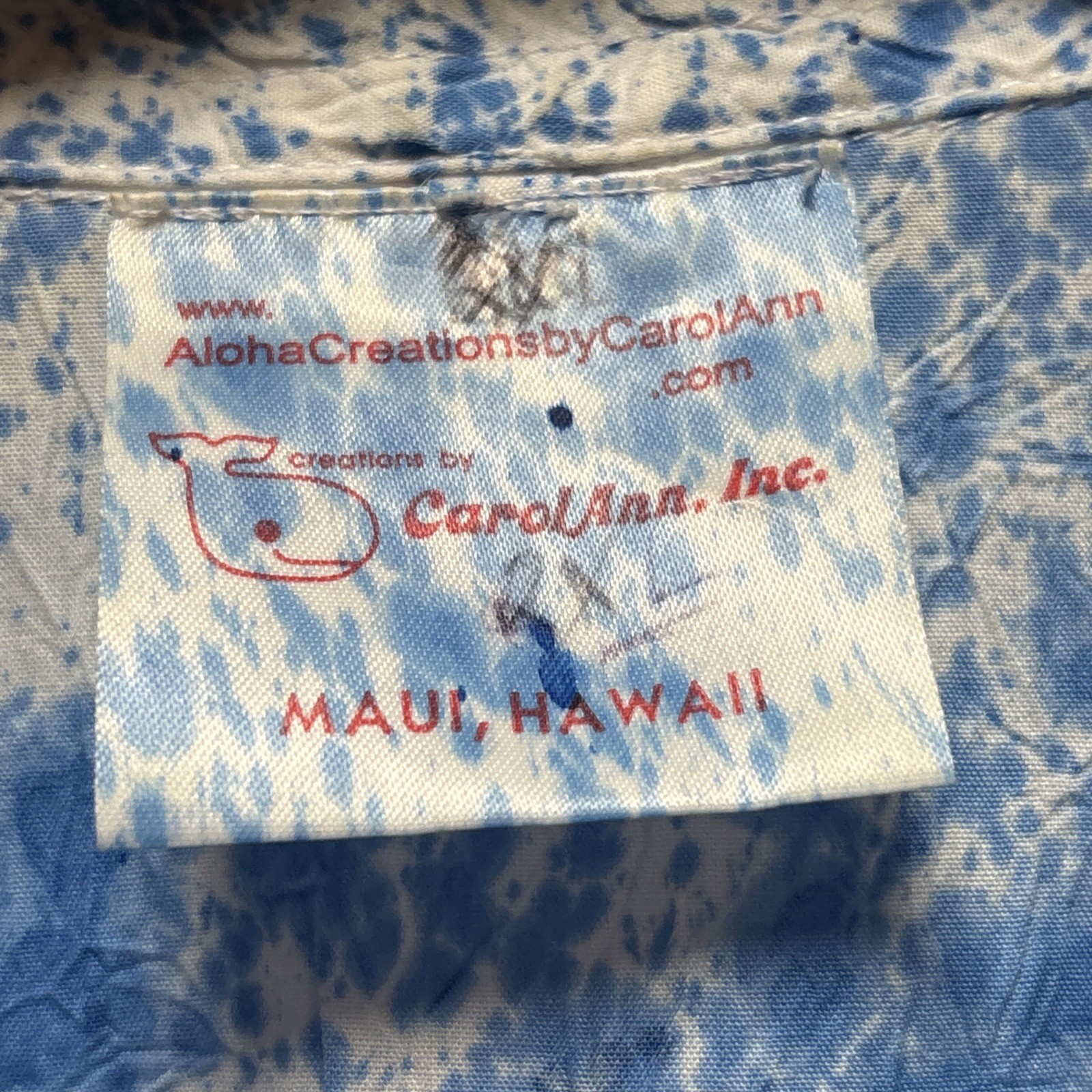 Vtg Creations By Carol Ann Hawaii Paint Splash Cotton Wmns Button Down Top 3X