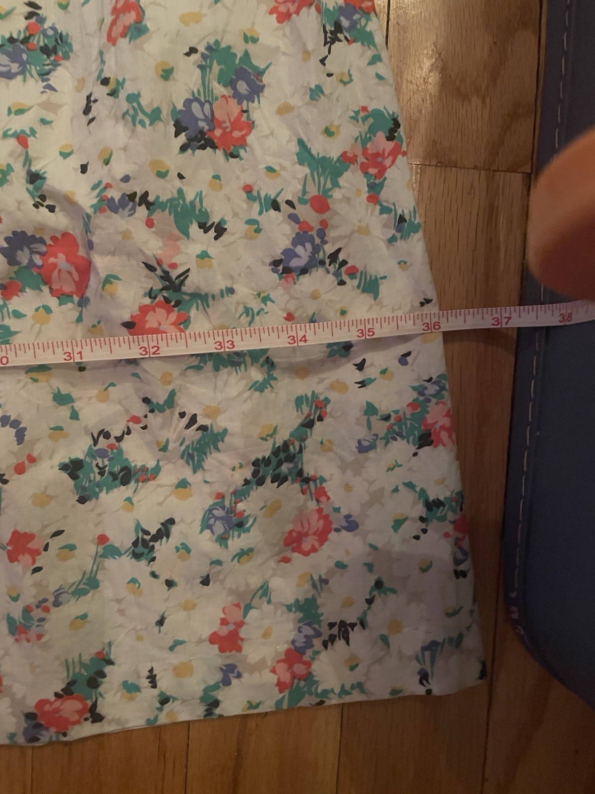 Vintage Floral Square Neck Balloon Short Sleeve Midi Homemade Day Dress S/M