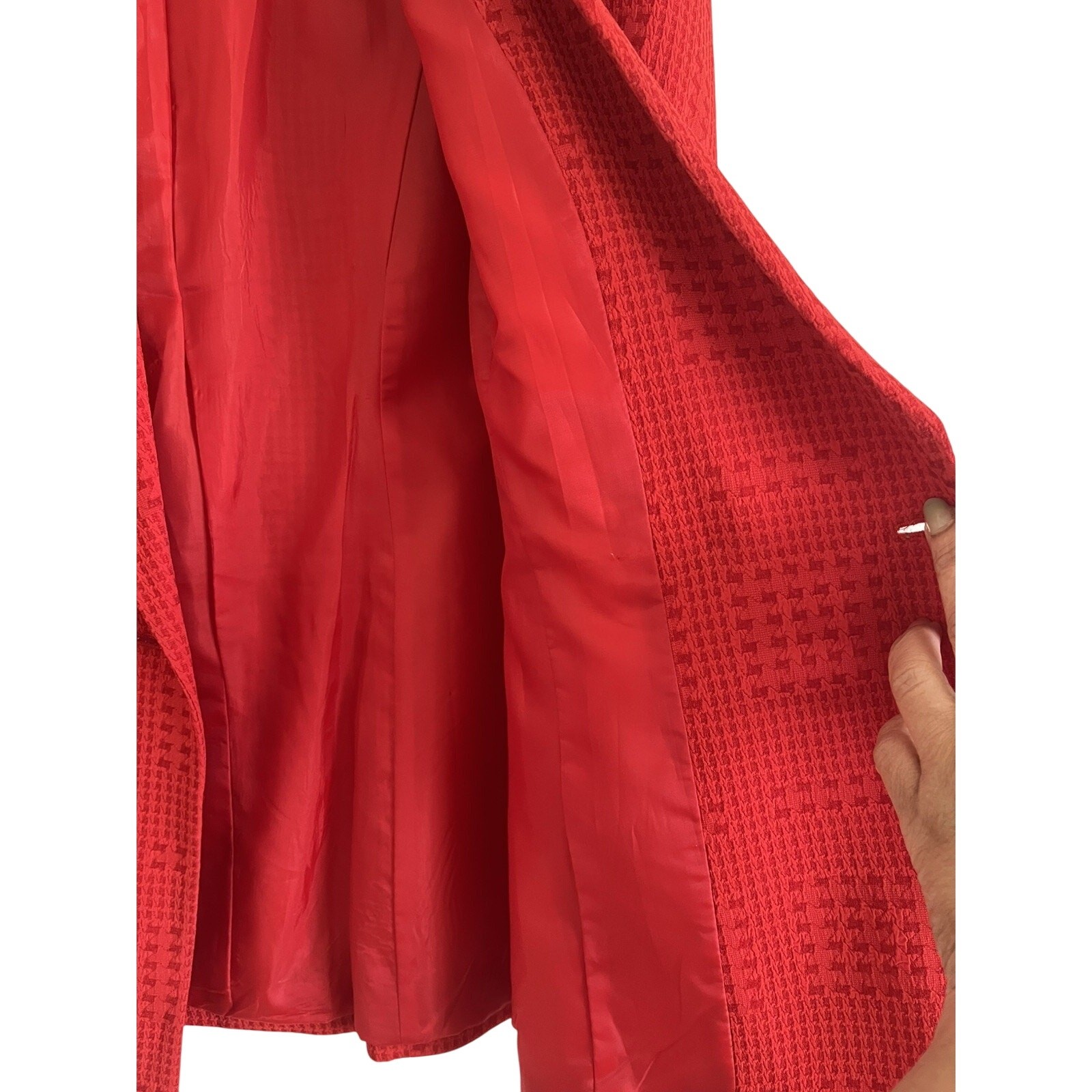 Vintage Christian Dior Y2k Red Double Breasted Skirt Suit Set Size 12