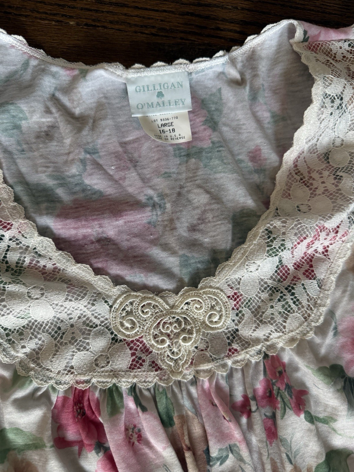 Vintage Nightgown Gilligan O’Malley Lace Grandma Romantic
