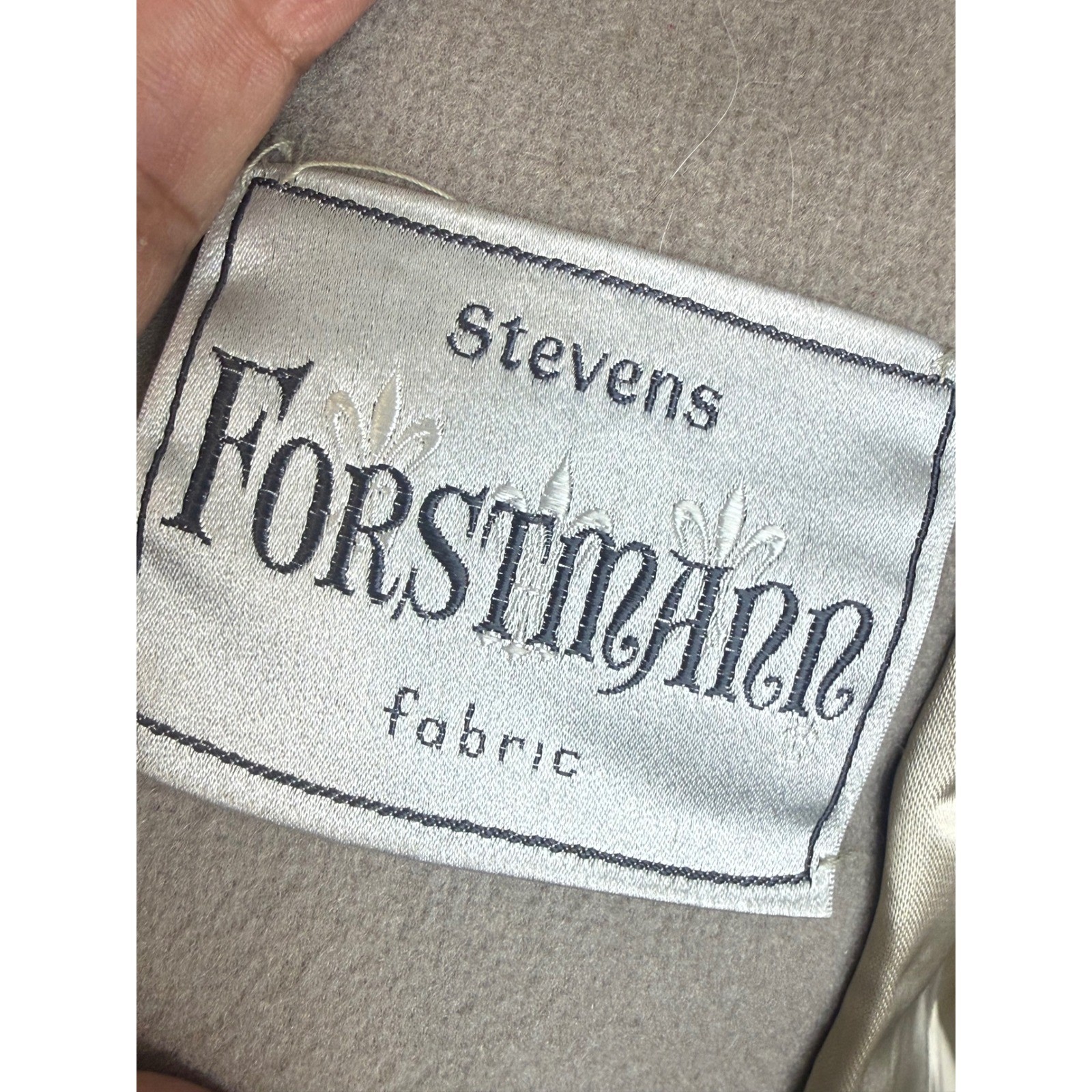 Vintage Wellesley Stevens Forstmann Wool Coat Faux Fur Collar Beige Long Jacket