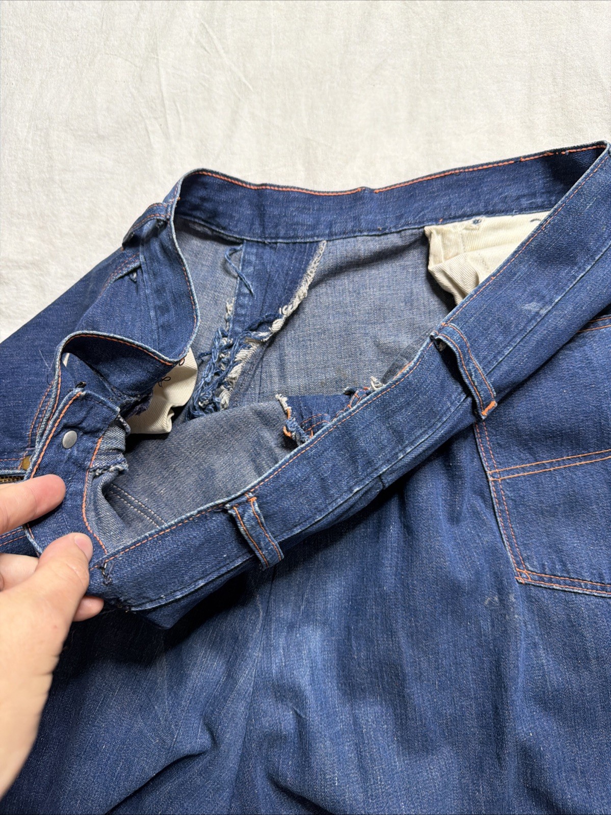 1950s hill Jeans Side Zip Sanforized Denim Pants 50 Women’s 36X28