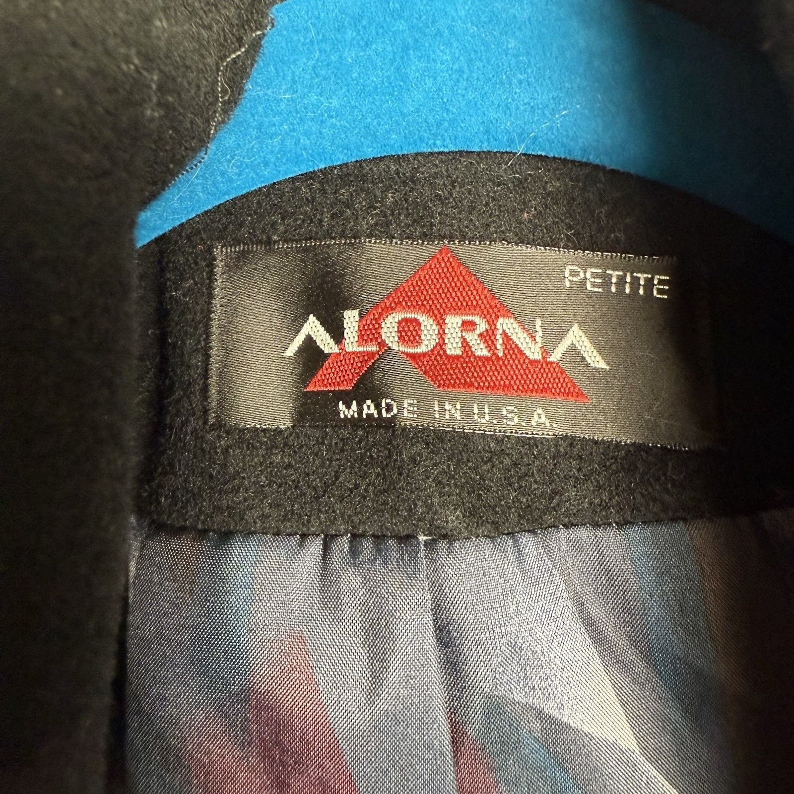 Vintage Alorna Wool Double Breasted Long Black OverCoat Coat MEDIUM/LARGE P