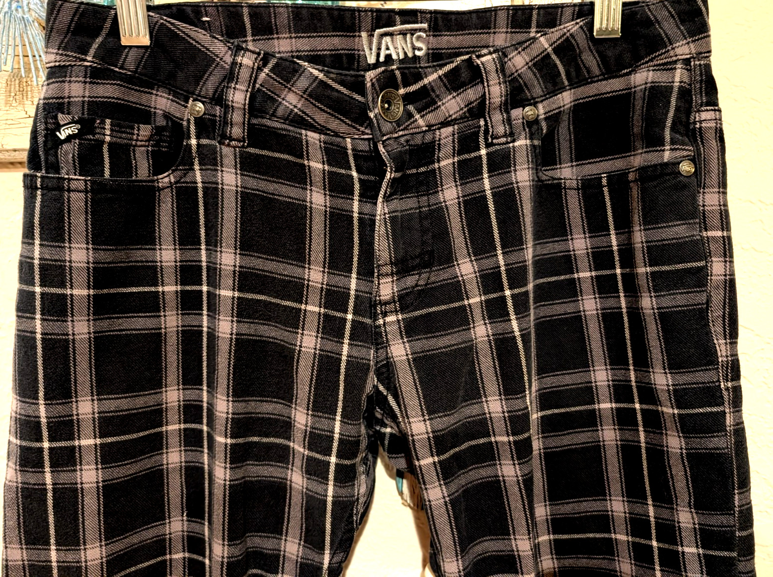 VANS plaid Low-rise Flattering Pants/Jeans retro classic super cute! womens
