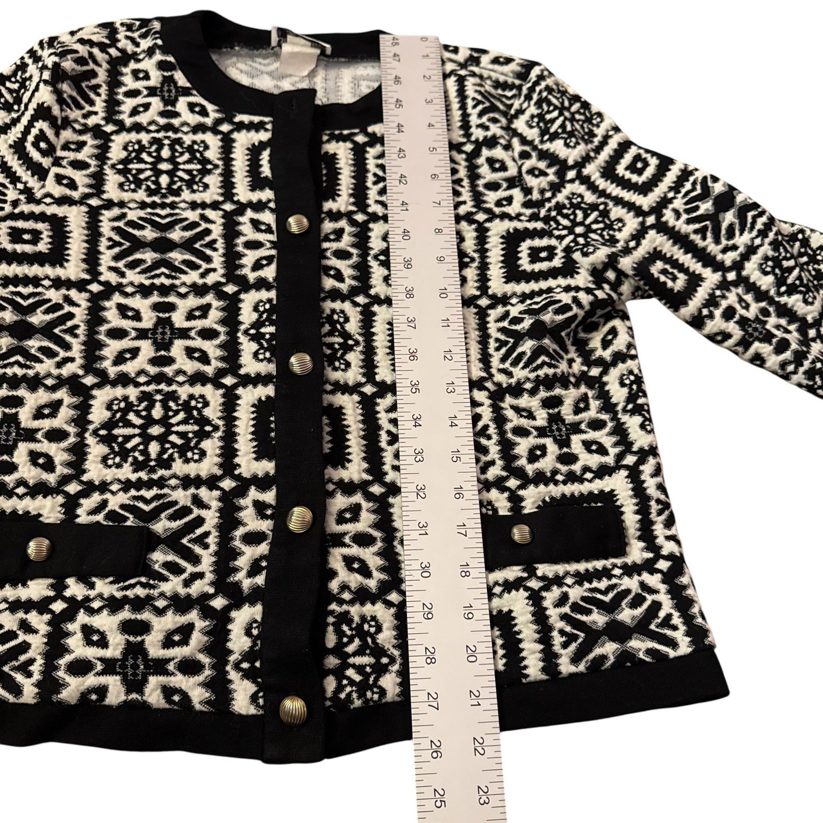 Vintage Stuart Alan Womens Jacket Cardigan Size 14 Black White Textured