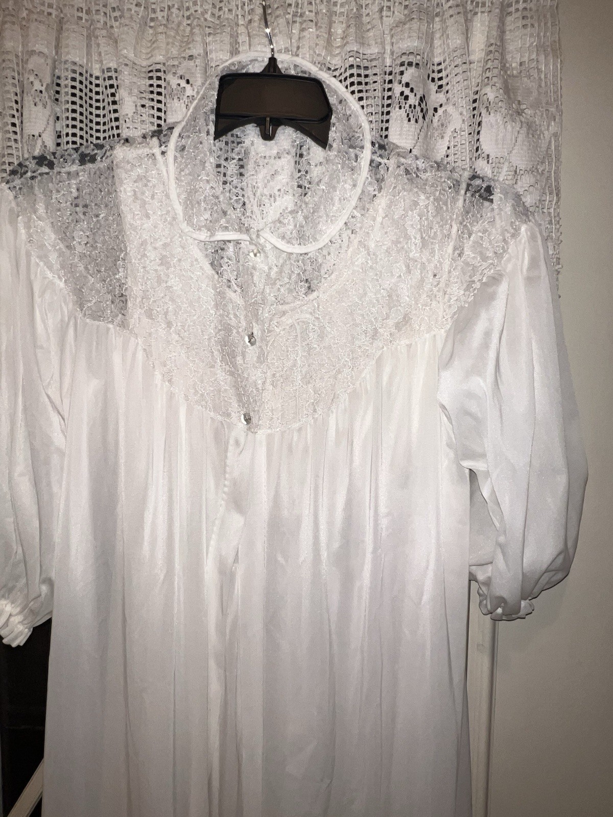 Mid-Century Radcliffe White Peignoir Bridal 2-Pc Nightgown & Robe Set Sz Small