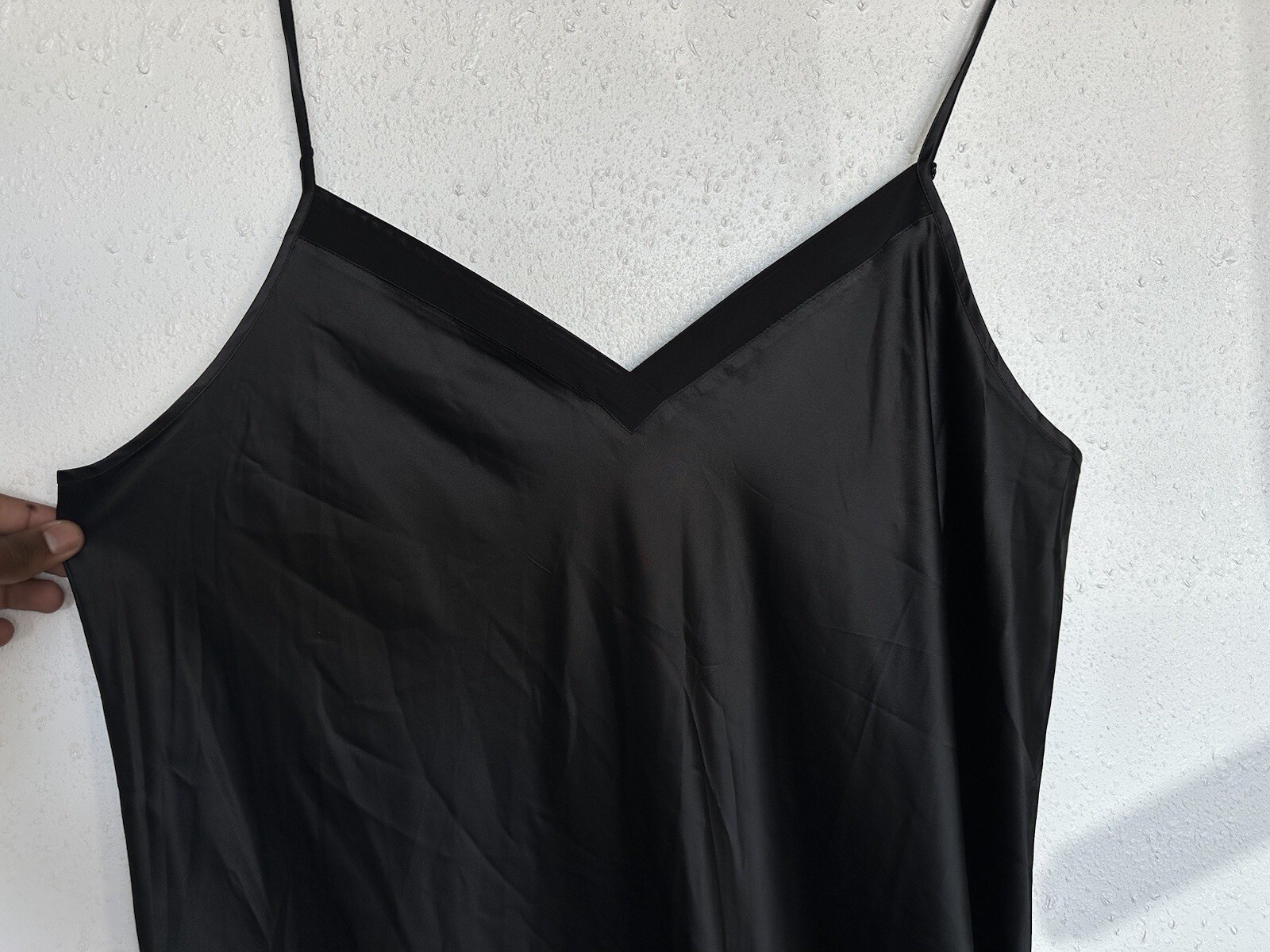 Vintage Cabernet Black Polyester Spandex Slip Dress & Robe w Belt Set Size XL