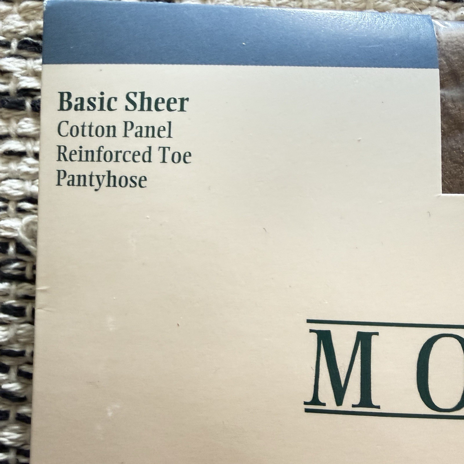 MOMENTS Basic Sheer Reinforced Toe Pantyhose Medium Tall Beige USA NOS