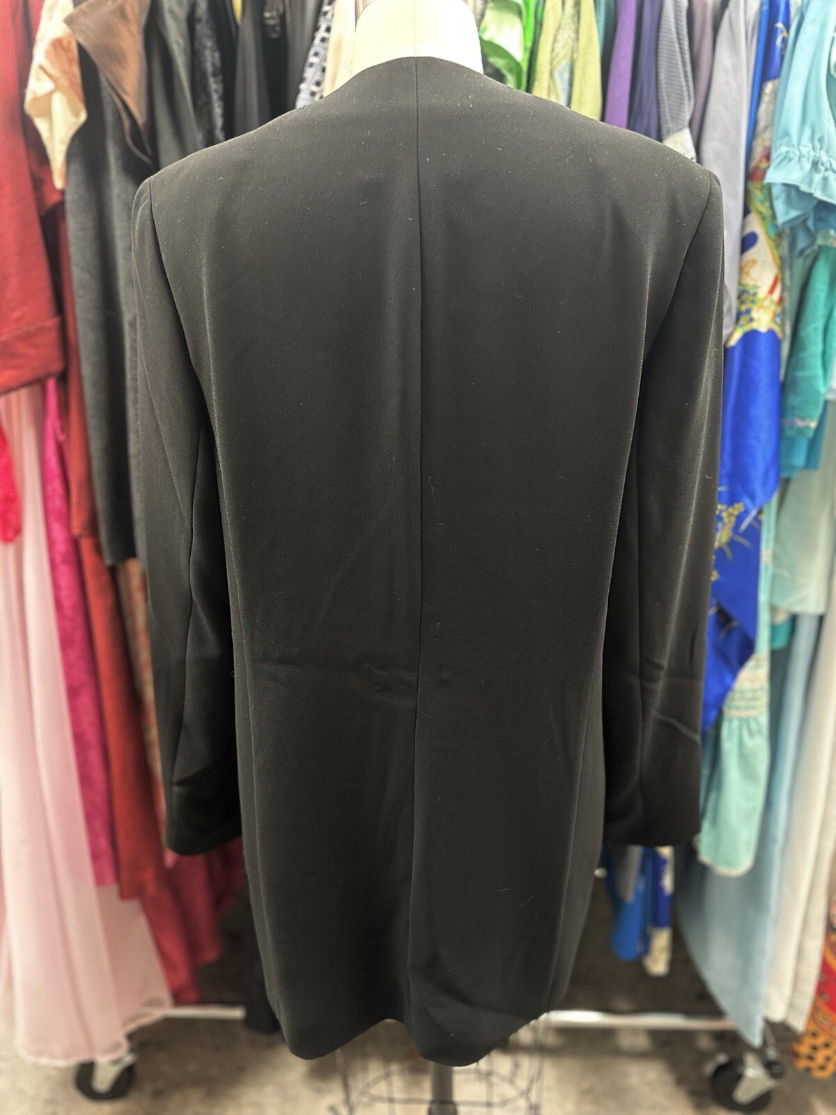 Designer Emanuel Ungaro Inky Black Blazer Jacket Womens Size Large 14/48