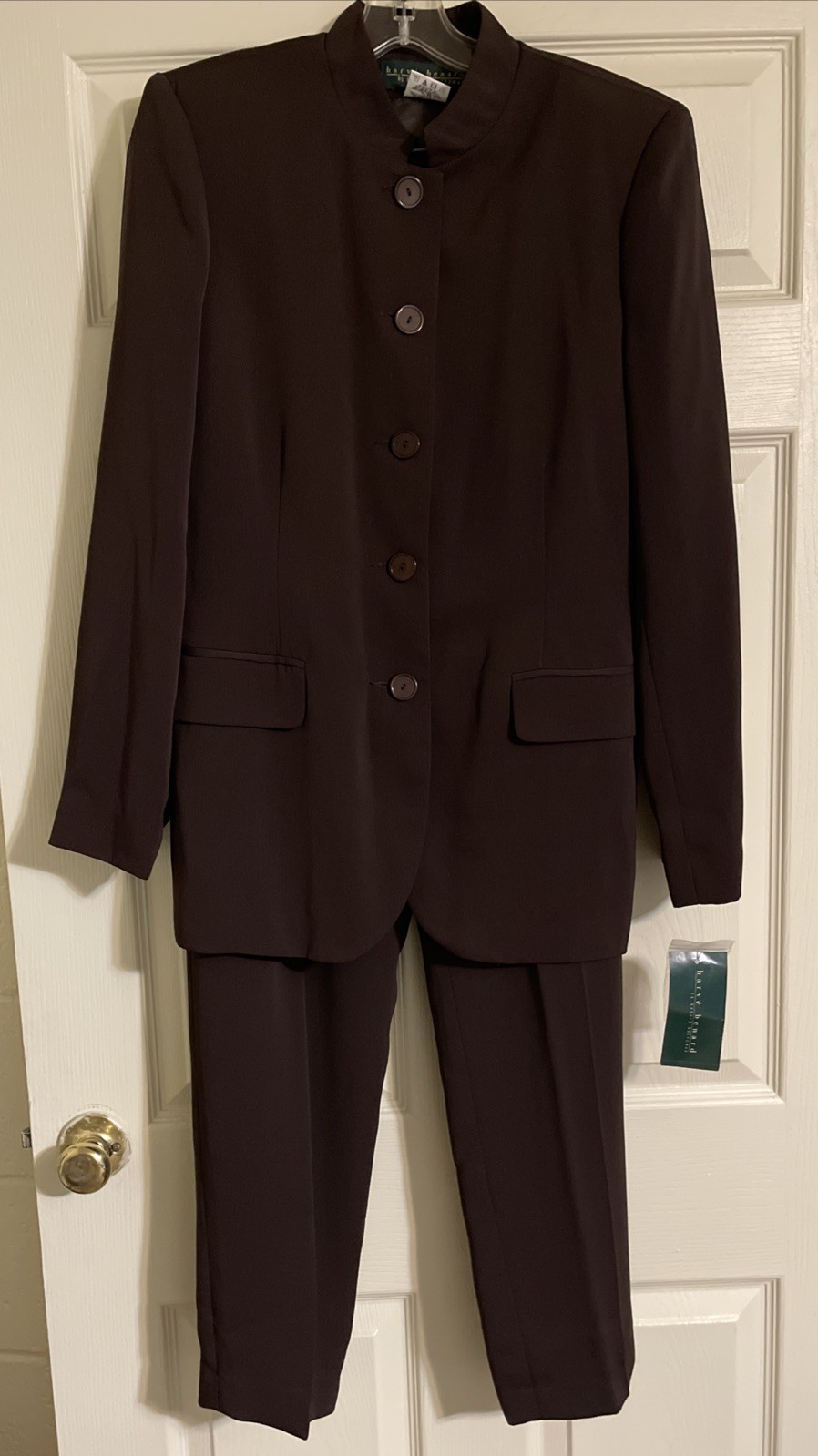 NWT Vtg Bernard Holtzman For Harve Bernard Pantsuit Women’s 8 Tall Brown