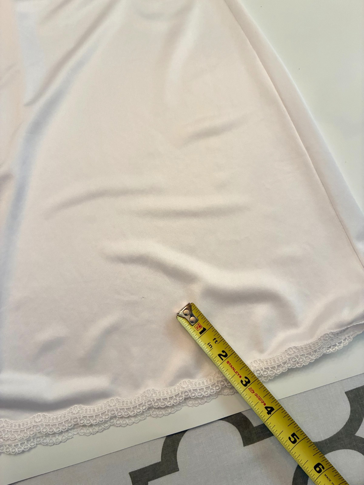 Vintage SHADOWLINE FULL SLIP Plus Size 46 White Sheer NYLON Lingerie Vixen READ