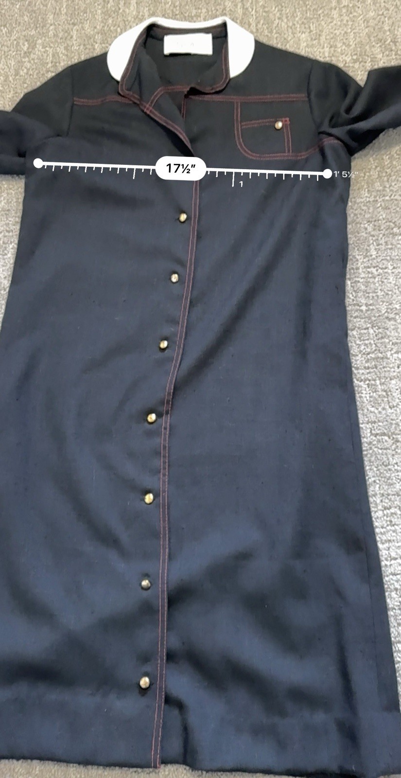 Alfred Werber vintage black button up dress size 10