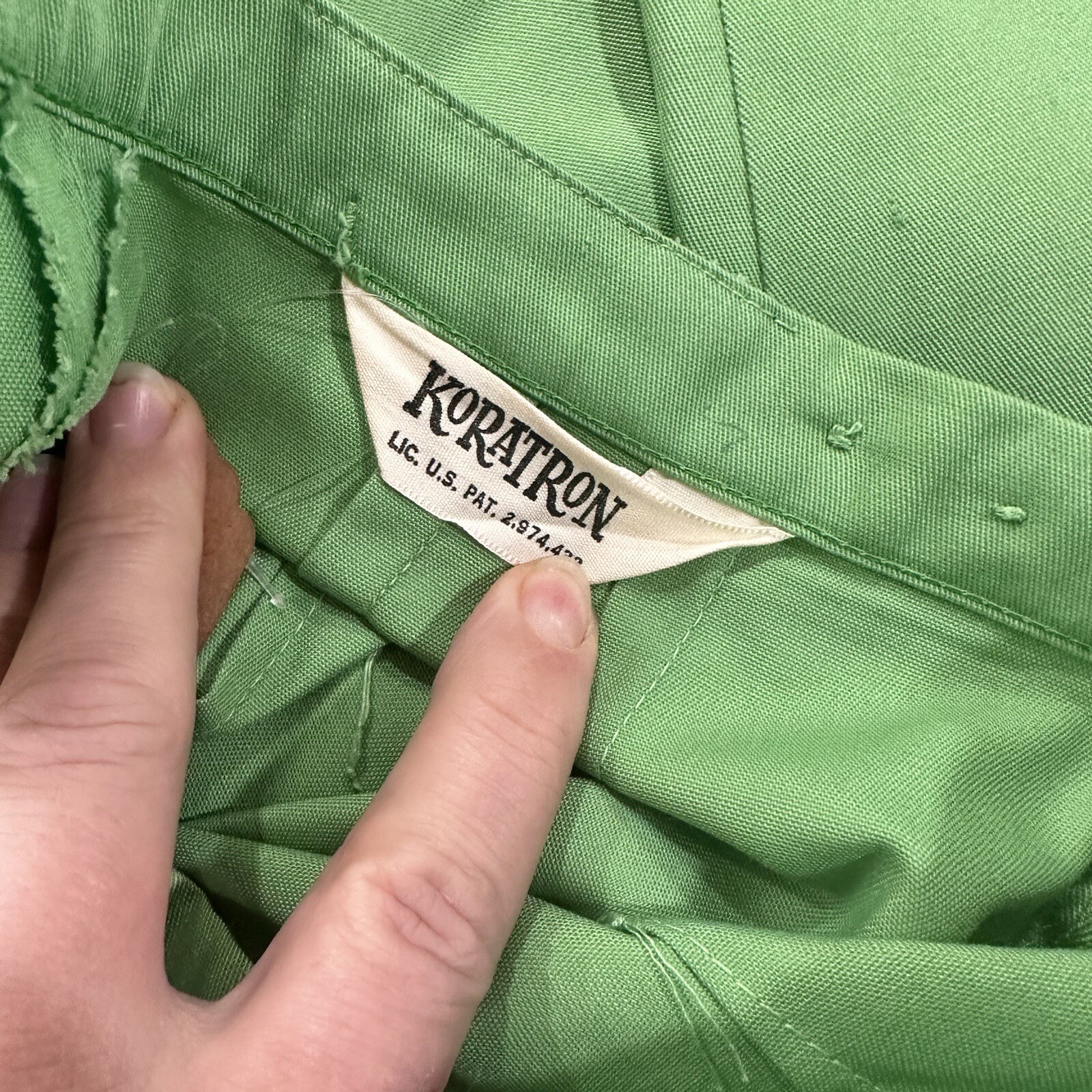 1960s Lime Green Cigarette Pants By Stockton With Koratron Fabric