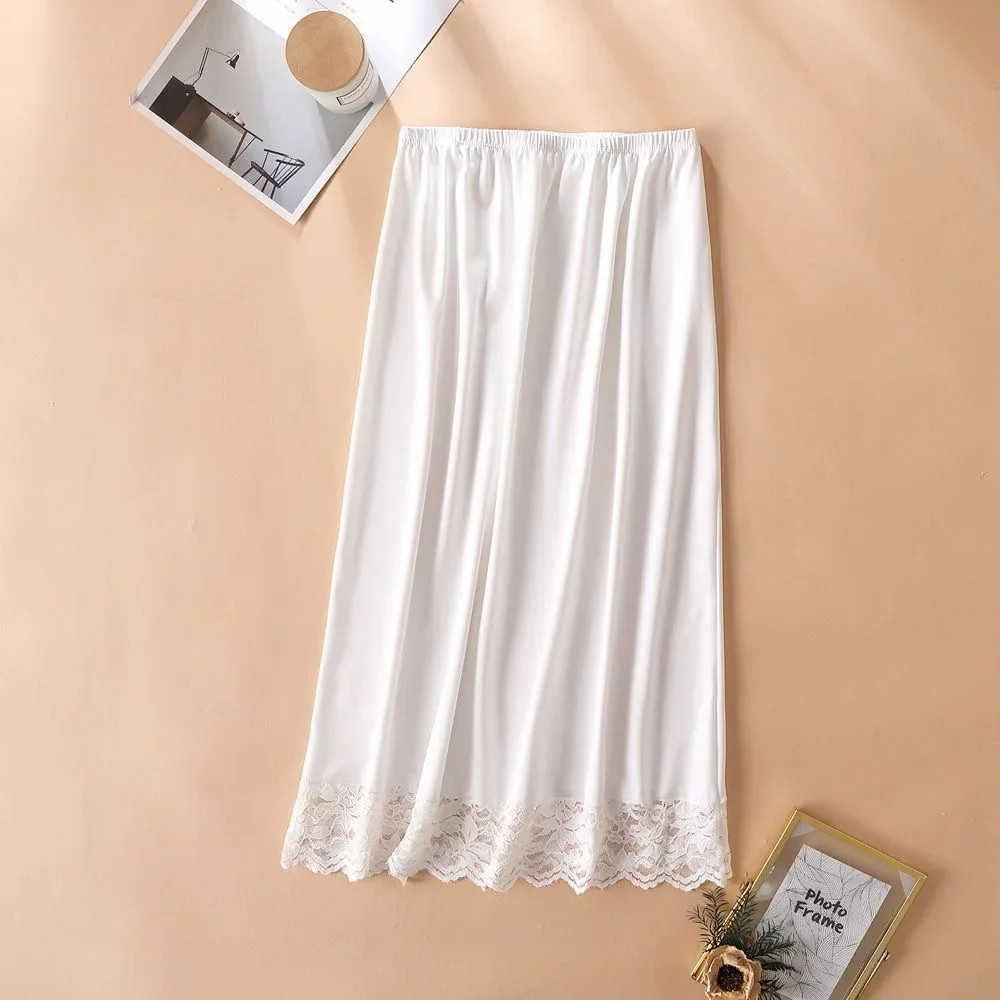 3 Lengths Basic Underskirt Modal Female Half Length Skirt Lace Slip Innerwear.