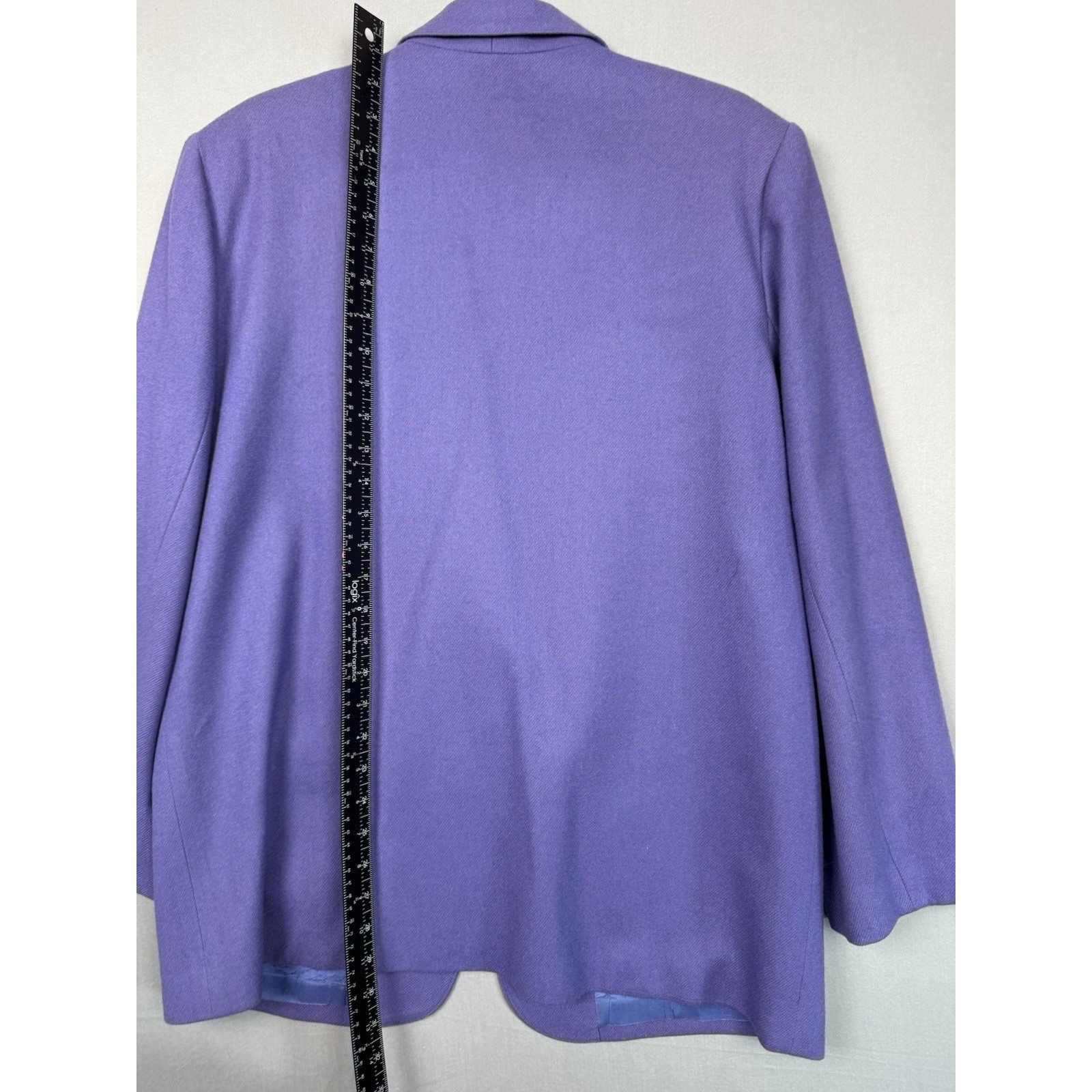 Vintage Savannah Purple 100% Pure Wool Blazer Womens 14 Gold Button 80s 70s EUC
