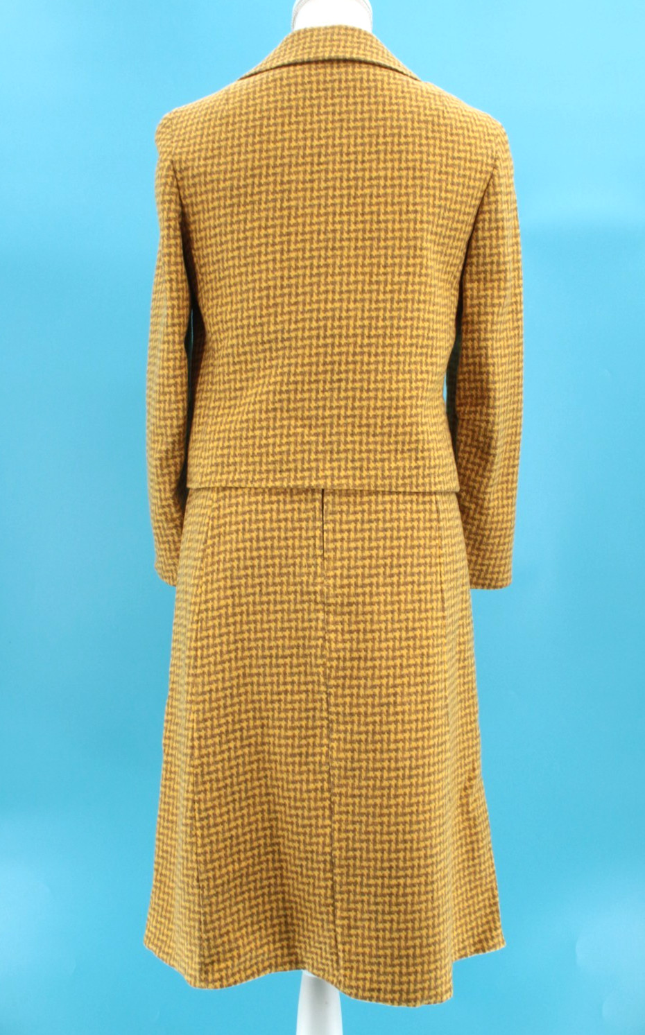 VTG Women&rsquo;s 60s 2 Pc Pendleton Yellow & Beige Wool Dress Suit XS/S 1960s