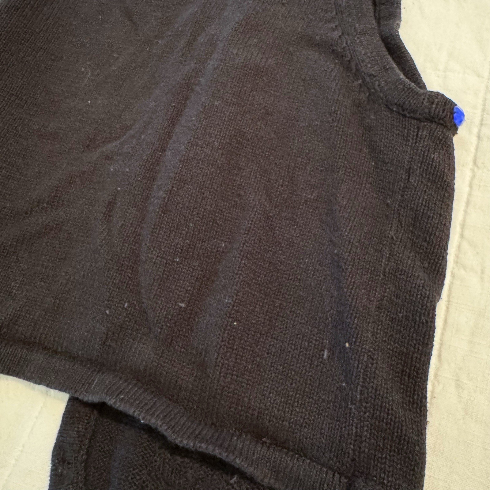 Vintage 90s Claudia D. Beaded Sequenced Christmas Sweater Vest Black Med Womens