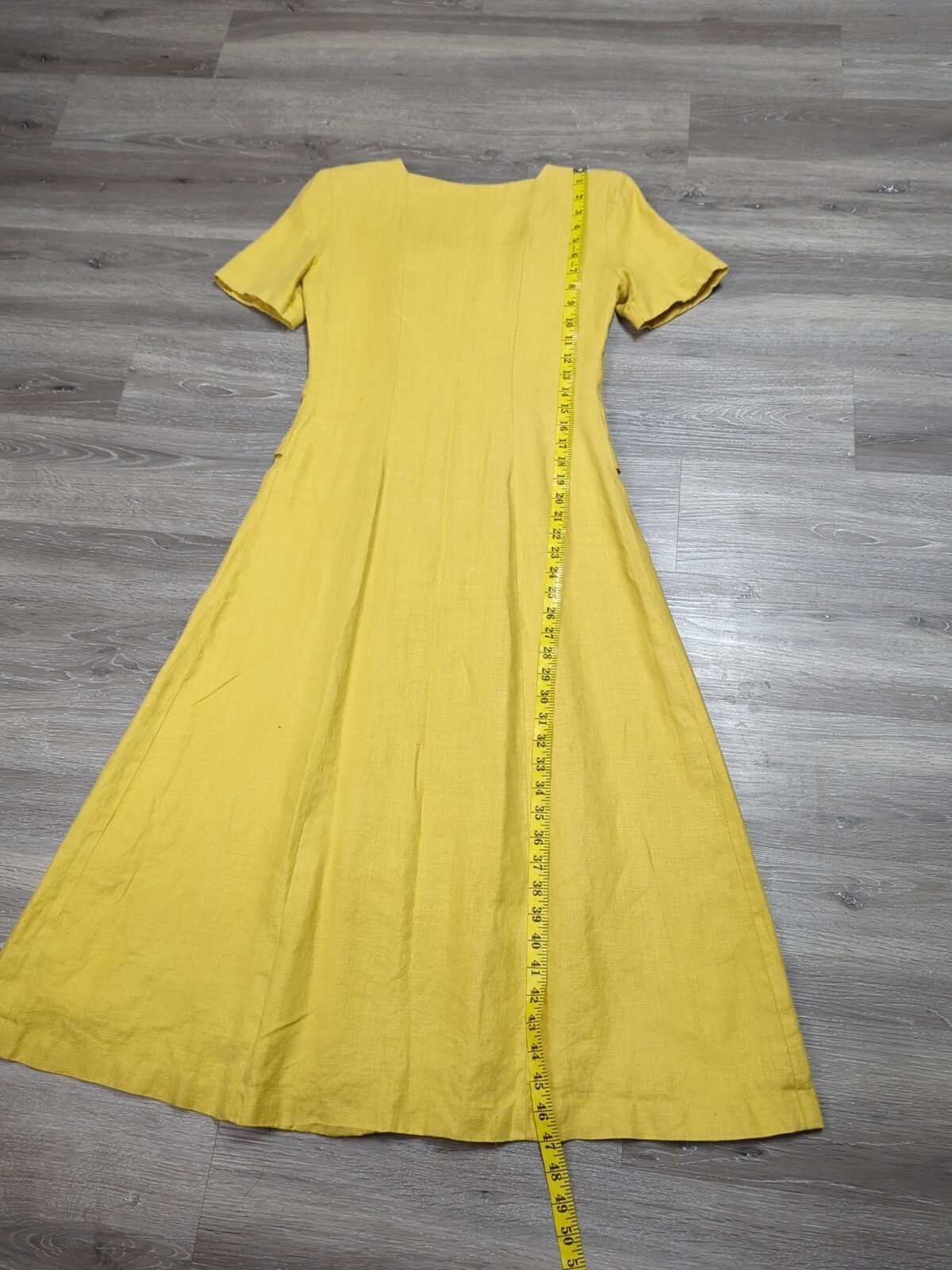 Vintage Robert Riel 100% Linen Coat Dress Size 4 Double Breasted Button Up USA