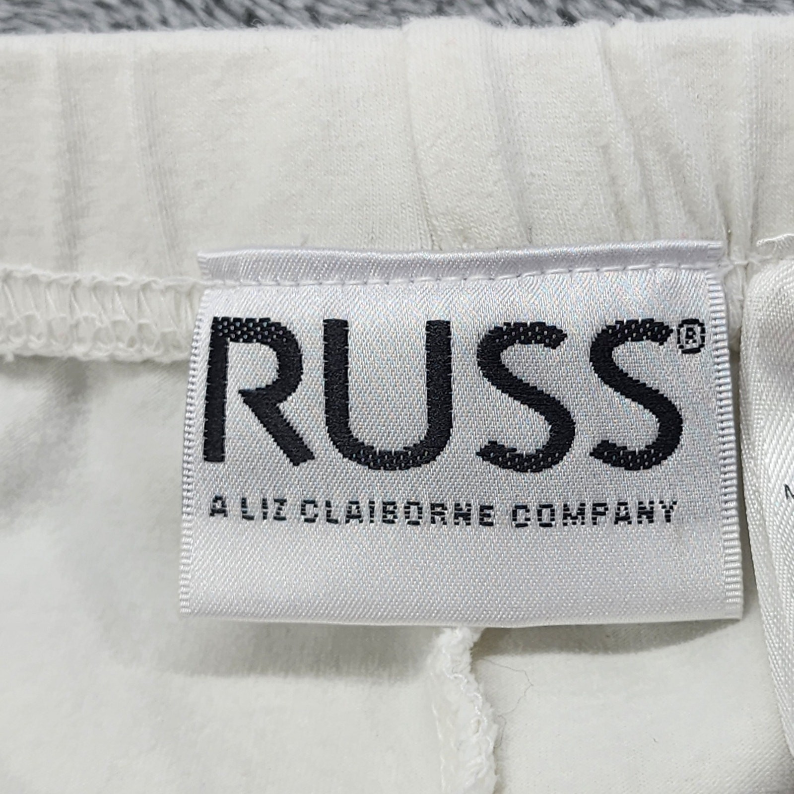 Vintage Russ Liz Claiborne Skirt Womens L 12/14 White Pull On Midi Back Slit