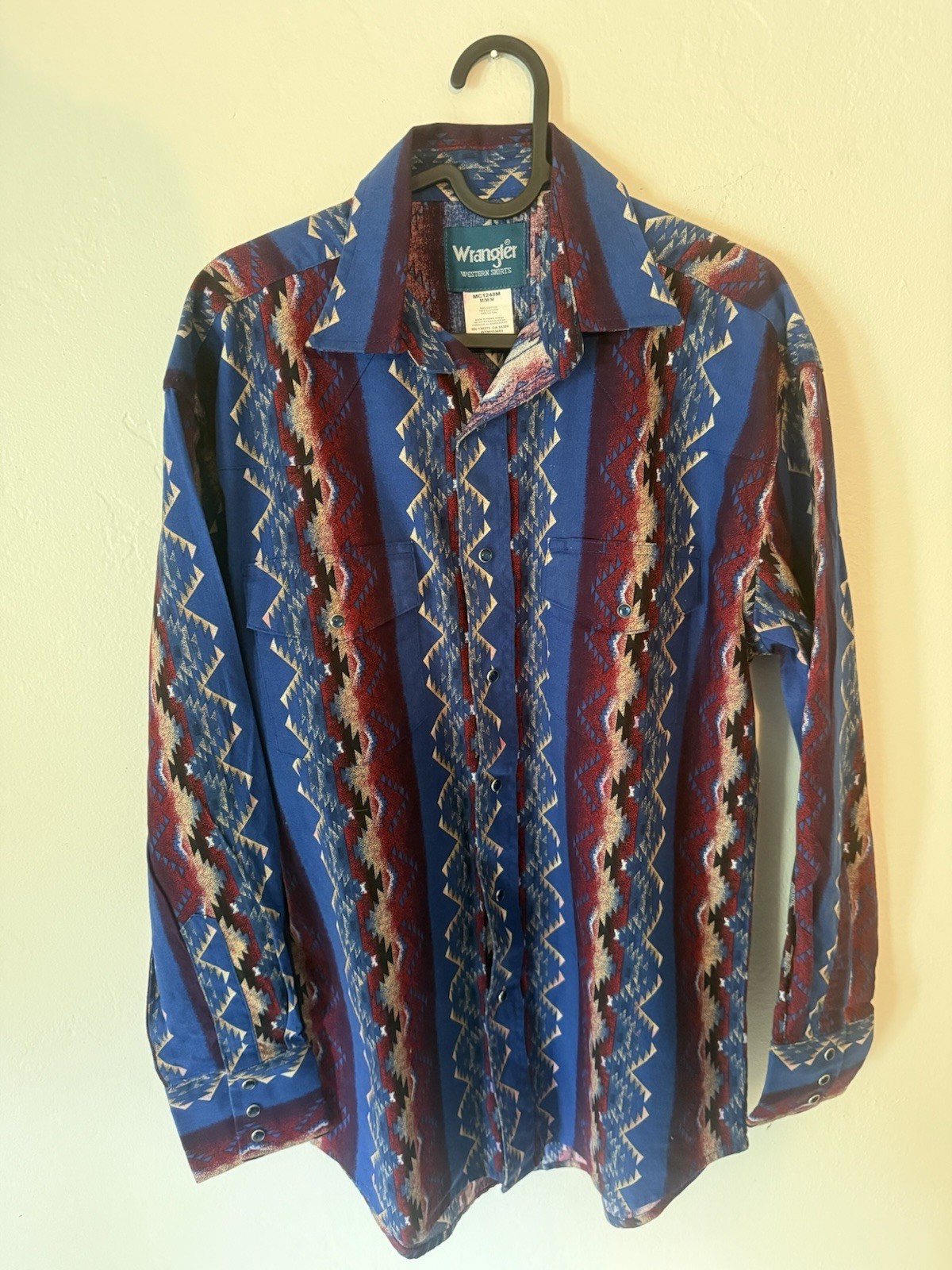 Vtg Wrangler Men’s Pearl Snap Western Shirt Long Sleeve Southwest Size M