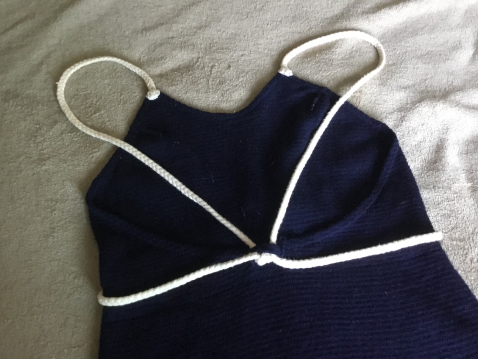 Vintage 1920 – 1930’s Wool Bathing 2 pc suit Navy sailors beach Bradley