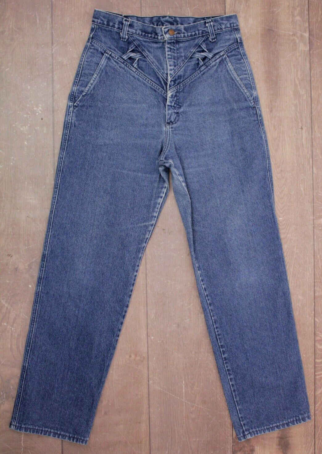 VTG Womens 90s Denim Wrangler Silver Lake Jeans Sz 34 1990s High Waist Bareback