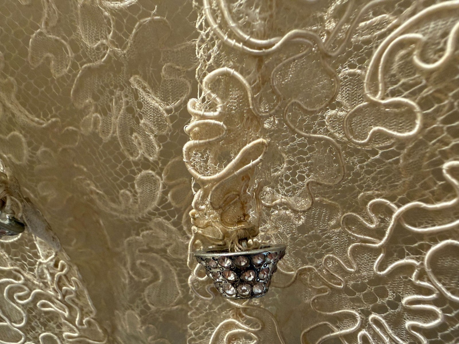Antique Edwardian Soutache Lace Jacket, Very Fragile for Reclaiming, Rhinestone