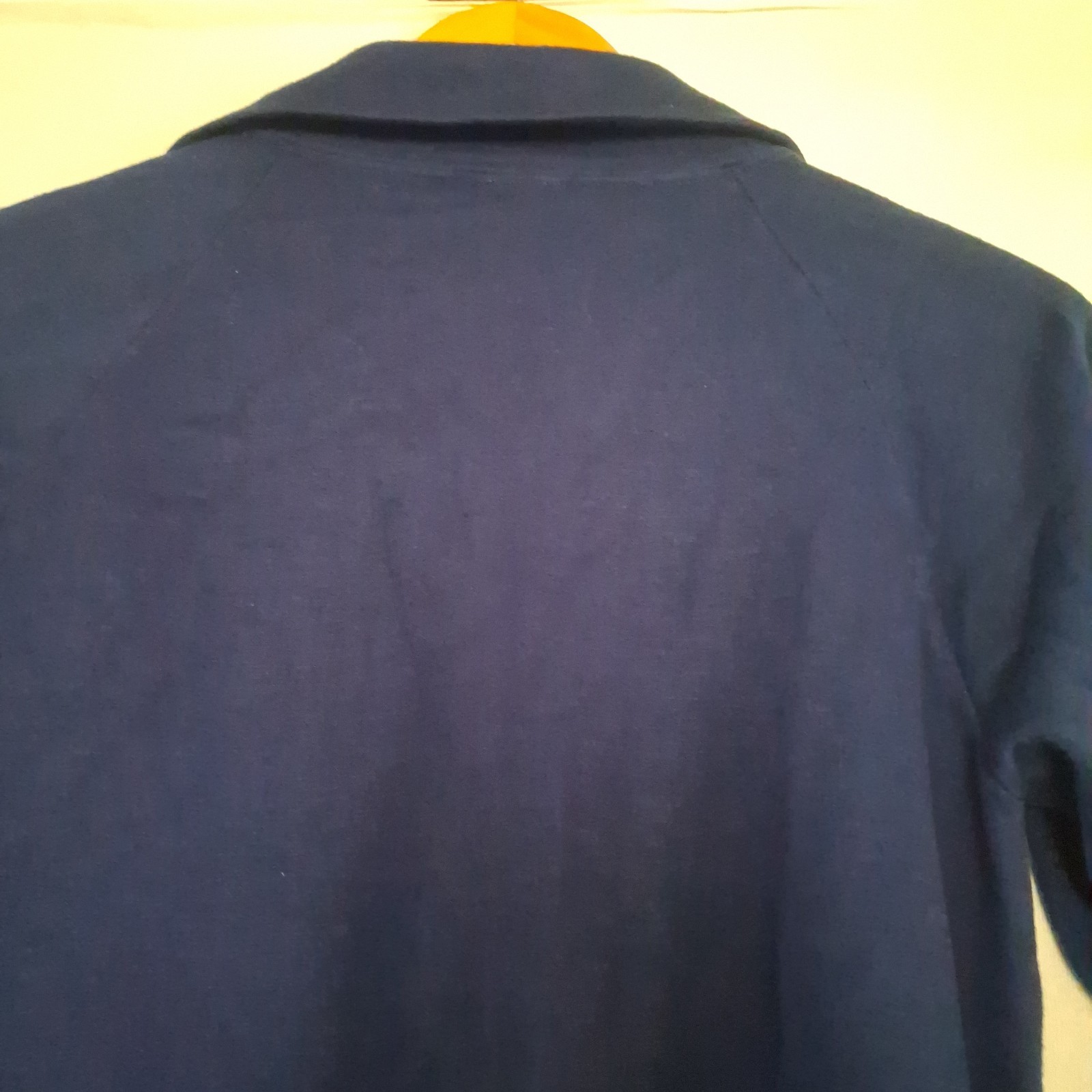 Vintage 70s 80s Track Jacket Small Navy Blue Red White Stripe Creslan Acrylic