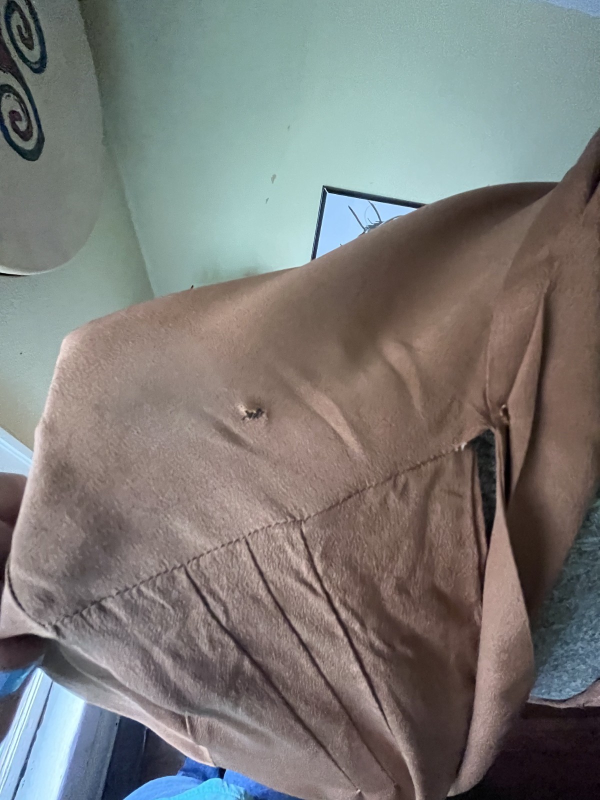 1920s Copper Brown Shift Dress
