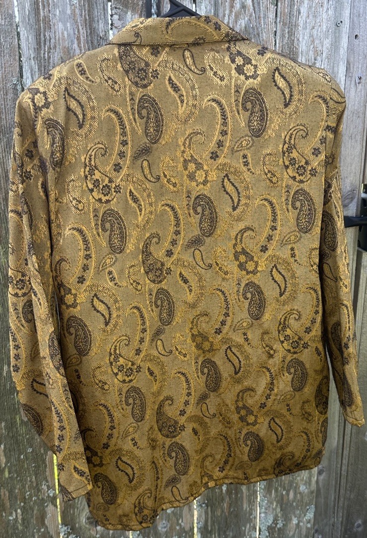 Trimmings Gold Paisley Print Blazer Women’s Size M Style# 10263 Special Occasion