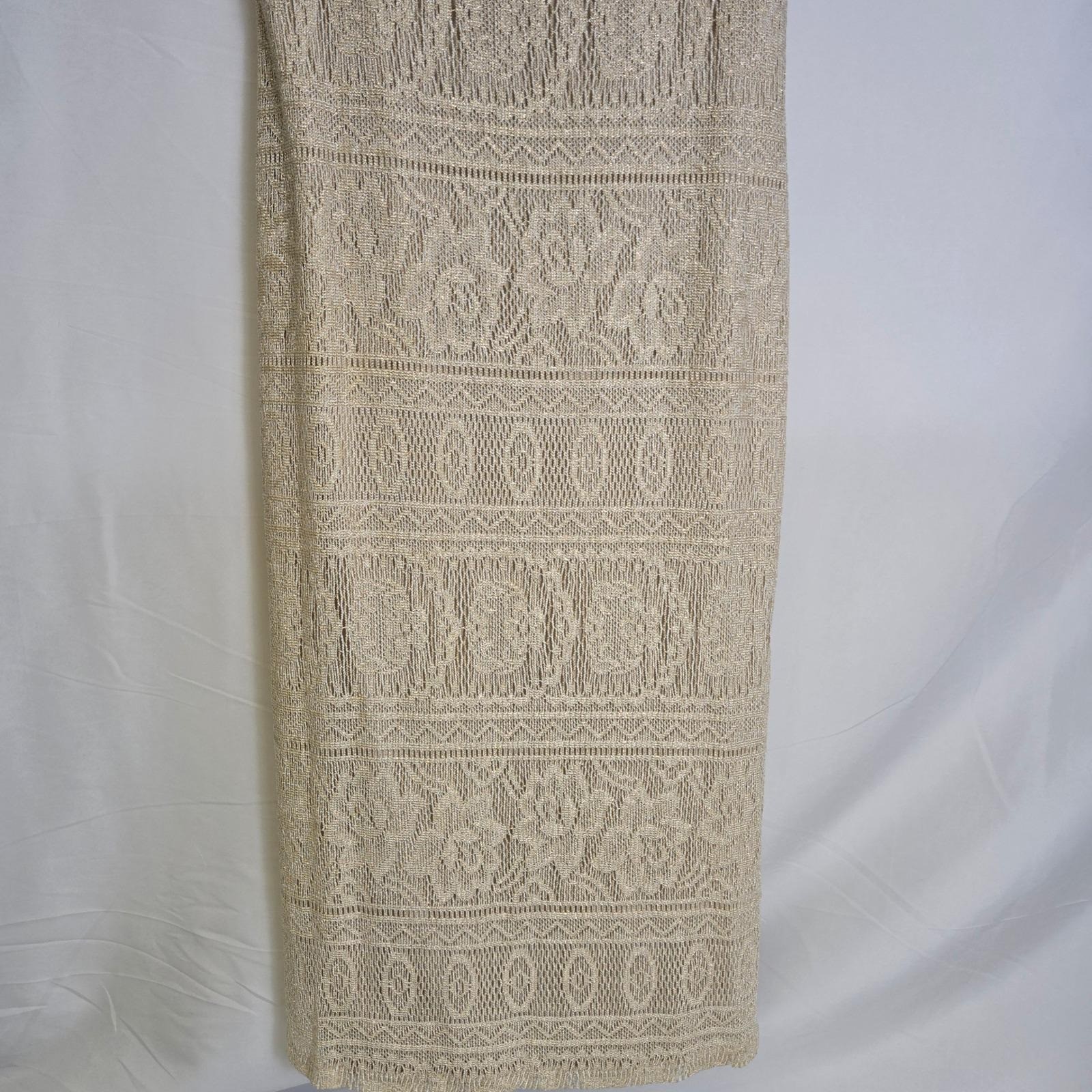Giorgio Sant&rsquo; Angelo Lace Shift Maxi Dress, Cream/Gold Shimmer, Size 5/6, Vtg