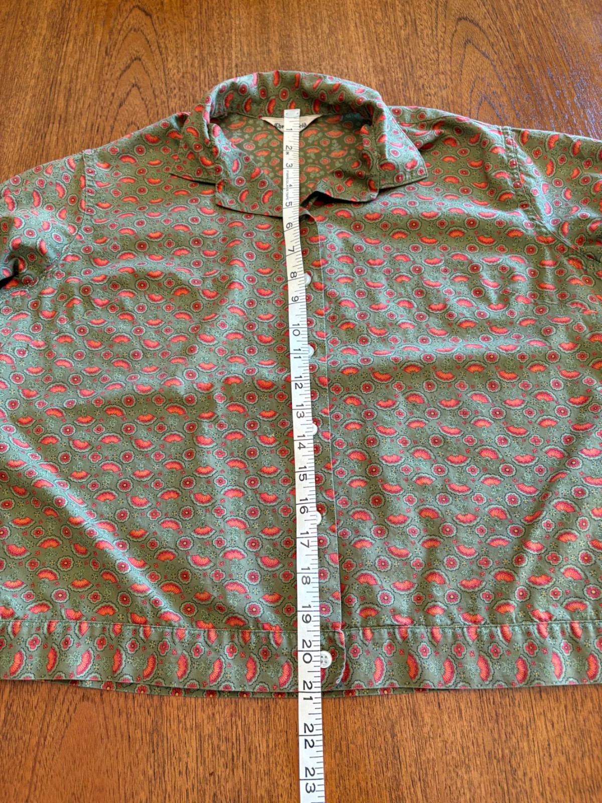 Vintage 50s 60s Christenfeld Button Down Blouse Green M/L Rockabilly Mid Century