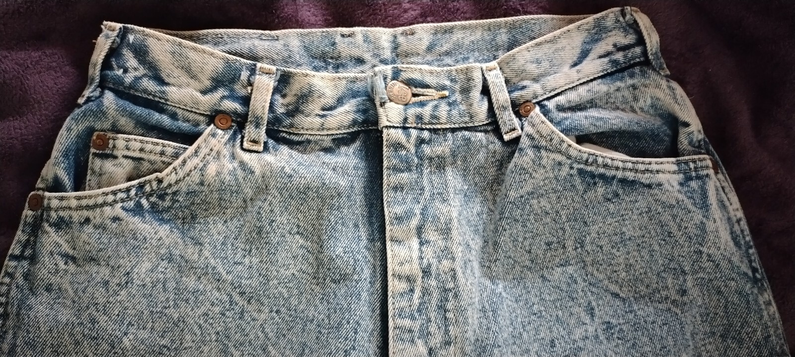 Women&rsquo;s Vintage Lee Acid Washed Retro Jeans Size 13 Medium Made in USA Fashion