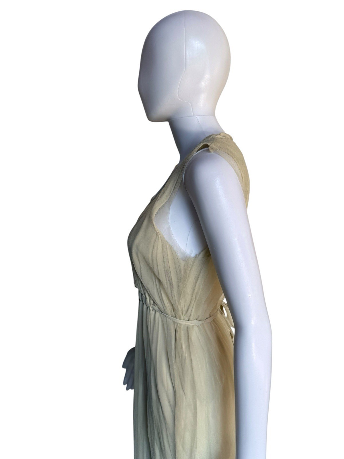 COMME des GARÇONS Ecru Tulle Layered Sleeveless Dress Long Maxi Made in Japan