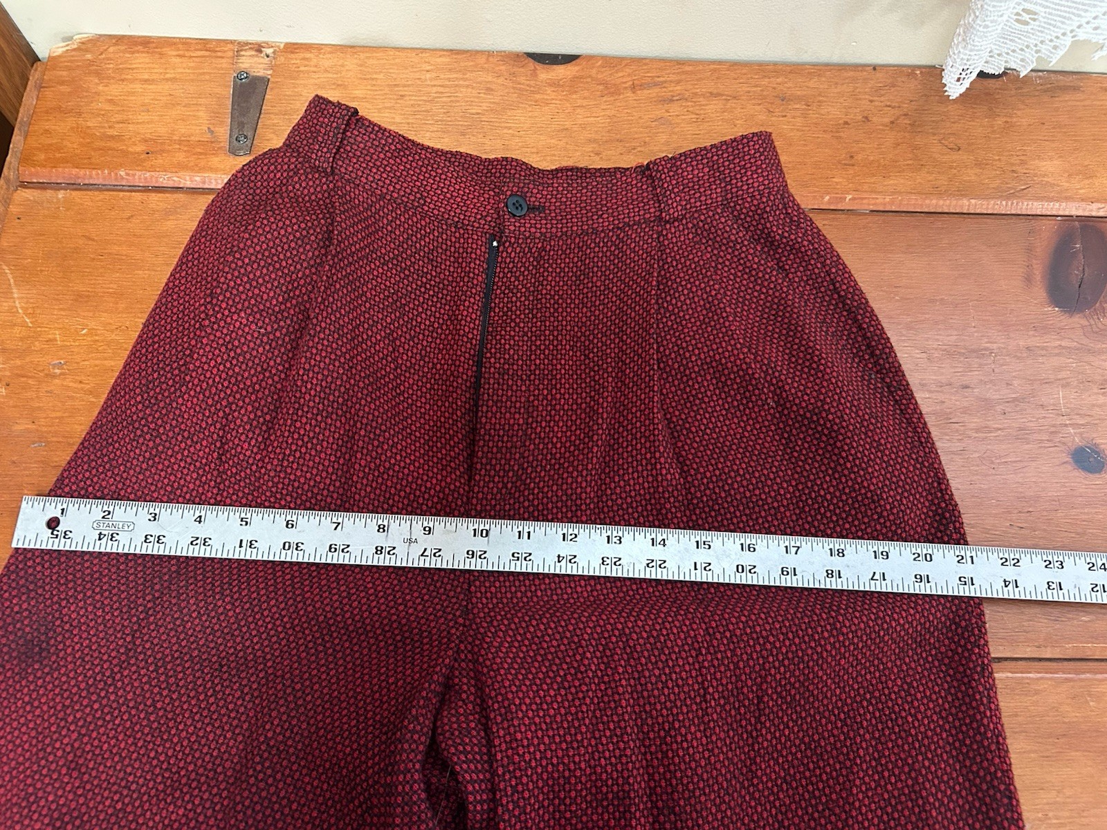 Vintage Wool Pants Suit Blended Wool Red Blazer Pleats Trousers Size 6 1990s Y2k