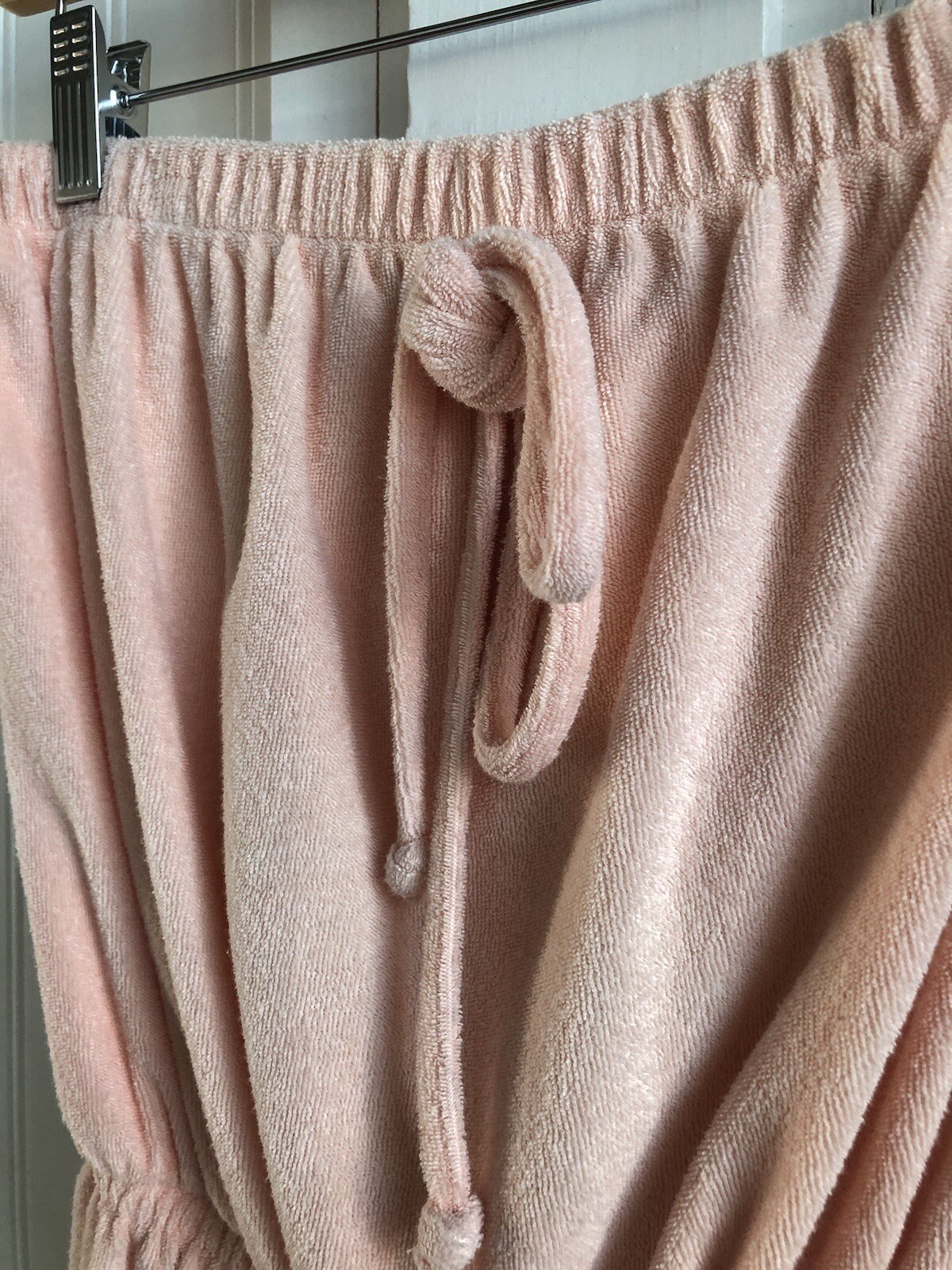 70’s Light Peach Terry Cloth Romper Strapless Jumper