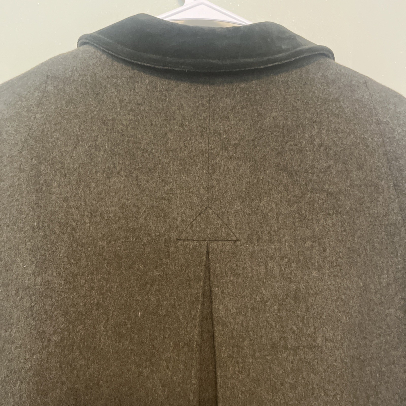 Tirol Baur Loden Austrian Wool Cape Coat Heather Green Floral Lining S/M 36 Euro