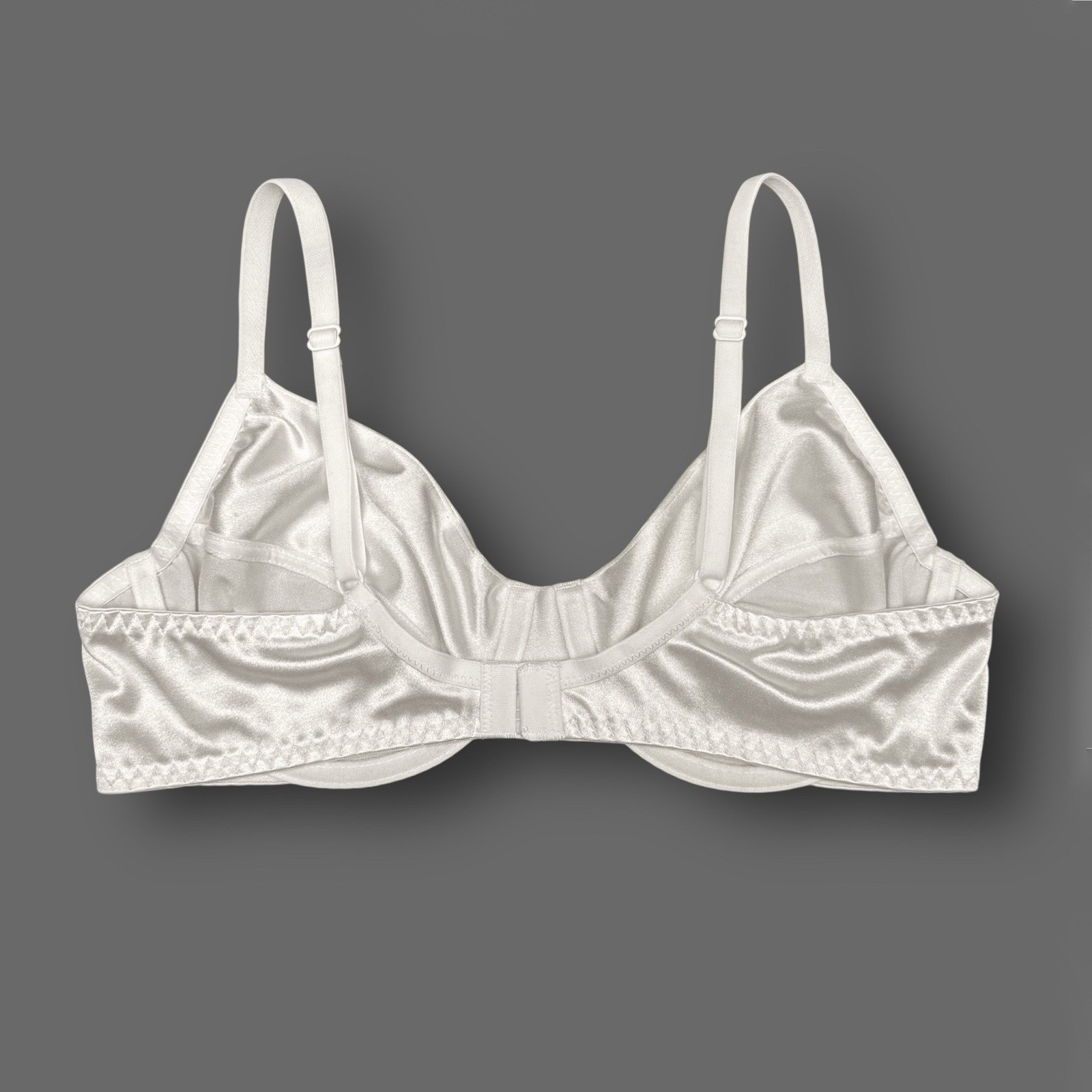 Retro Unlined Second Skin Satin Bra Ivory 38DD