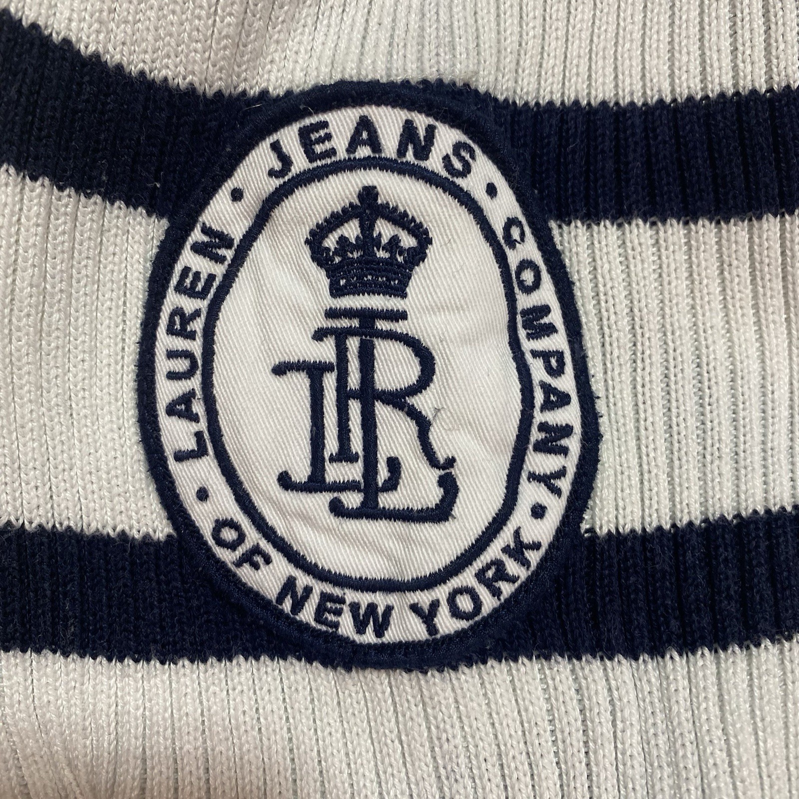 VTG Lauren Ralph Lauren W Large Pullover Knit Mercerized Cotton Sweater Logo
