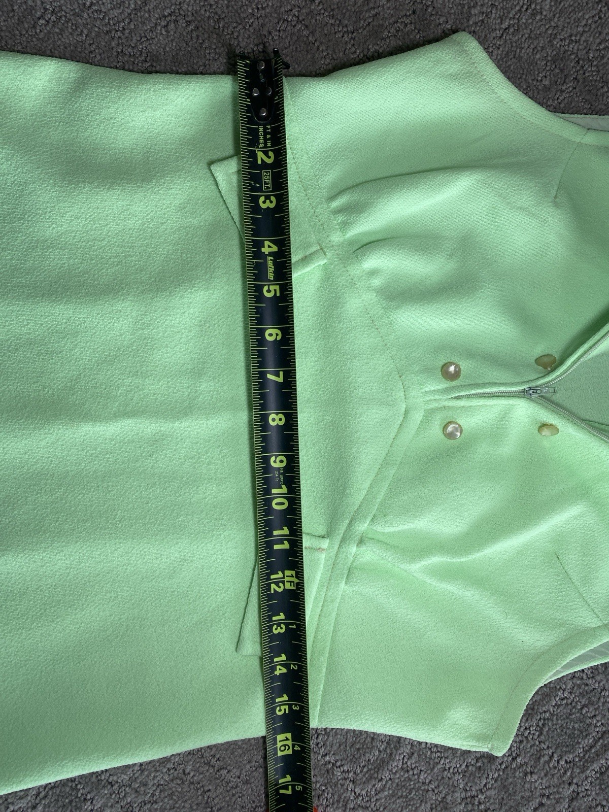 Vintage Homemade 70’s Lime Green Disco Go Go Sleeveless Short Dress Small